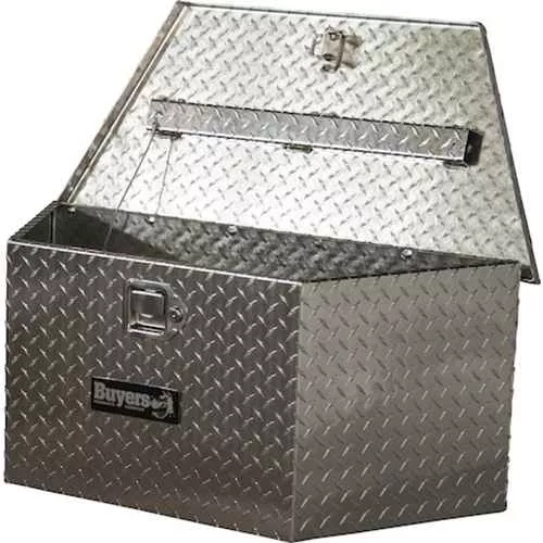 Diamond Tread Aluminum Trailer Tongue Truck Box (15x14.5x34/20.7 Inch)
