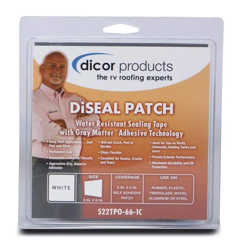 Dicor 522TPO-66-1C Roof Repair Tape 6"x6" Patch - White