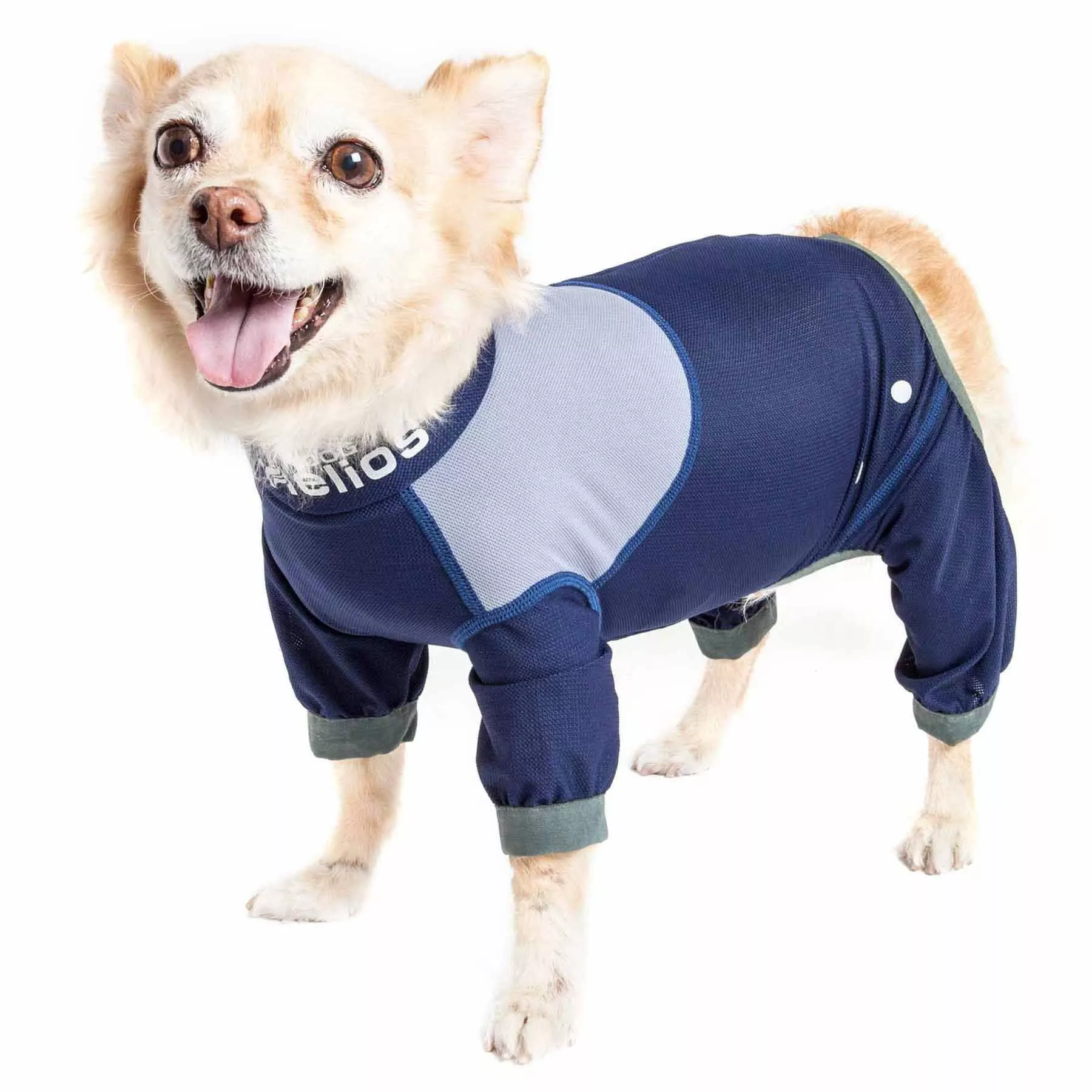 Dog Helios‘Tail Runner’ Lightweight 4-Way-Stretch Breathable Full Bodied Performance Dog Track Suit, X-large, Blue & Grey