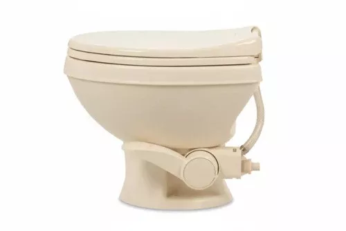 Dometic | 421 Platinum RV Toilet W/ Elongated Porcelain Bowl | 9610008284 | 9610007973| Short Height | Bone