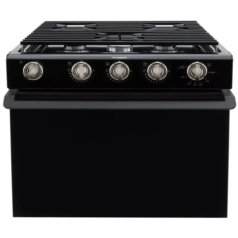 Dometic RV Oven 3-Burner Stove with Range | 16 ” Tall | Black