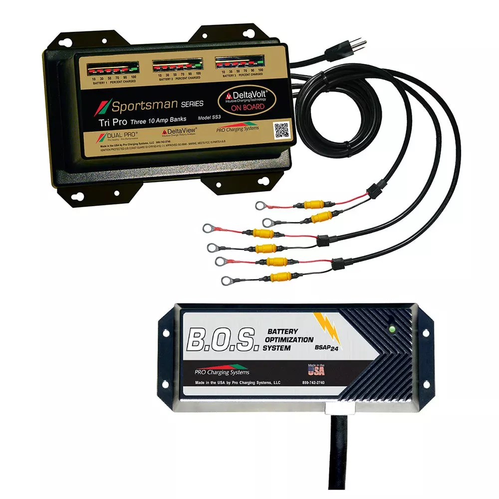 Dual Pro SS3/BOS12V2 SS3 3 Bank Battery Charger w/2 Bank B.O.S.