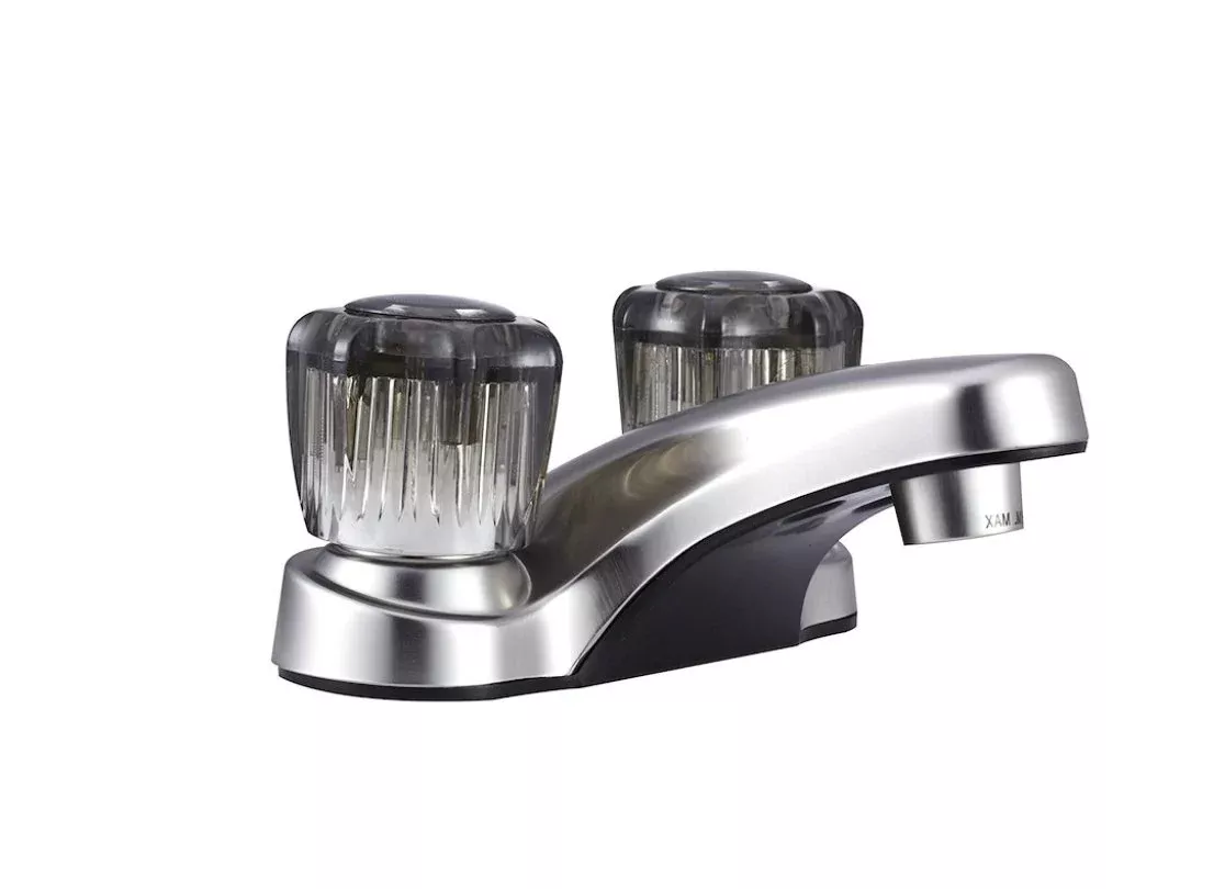 Dura Faucet DF-PL700S-SN Lavatory Faucet, Satin Nickel W/ Smoke Knobs