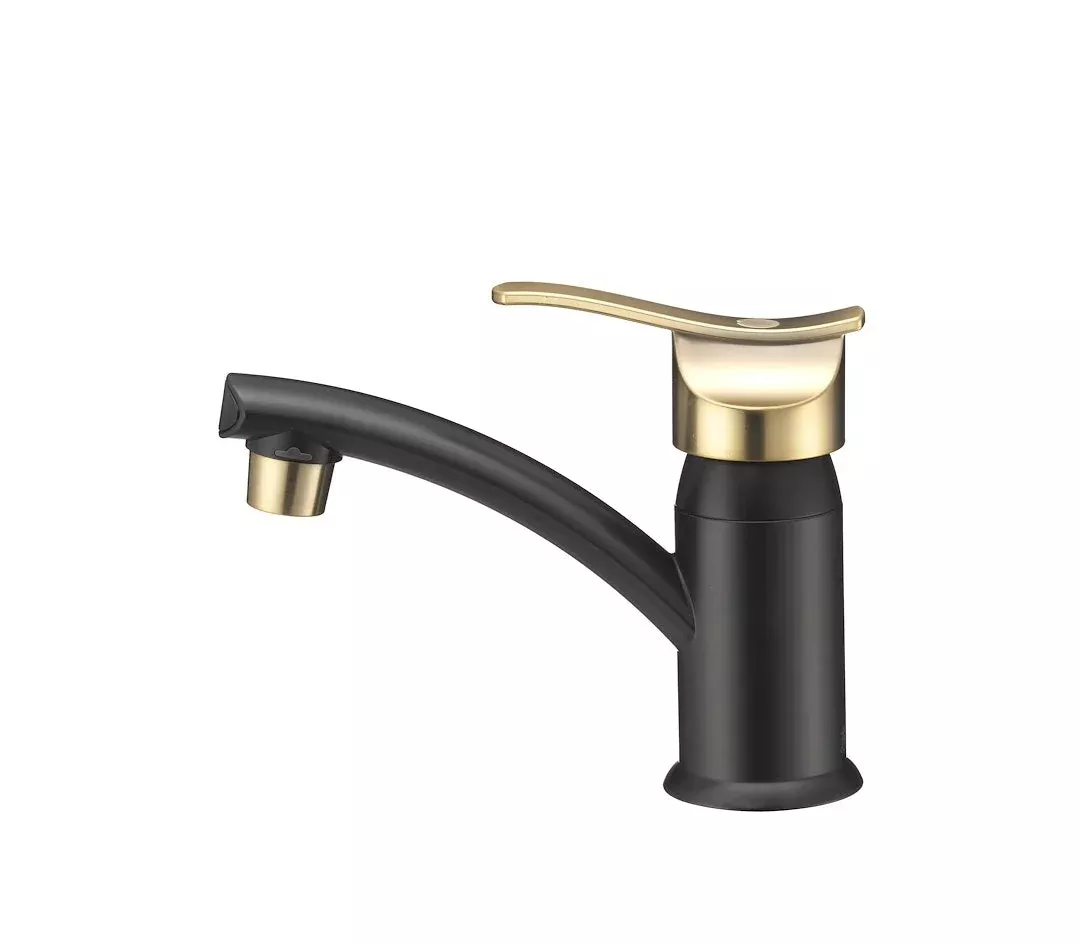 Dura Faucet Low-Arc Lavatory Faucet - Black/Gold – DFPL200MBM