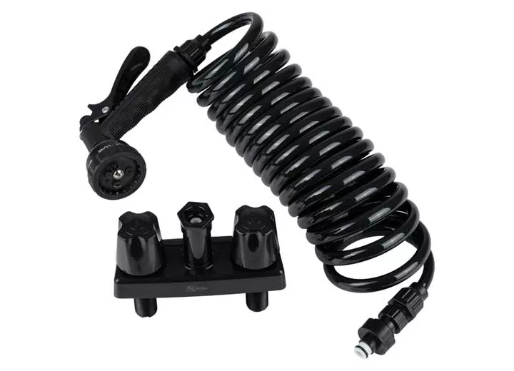 Dura Faucet | RV Exterior Quick Connect Spray Faucet Kit | SA186-BK | Quick Connect | 15 ft. Hose | Black