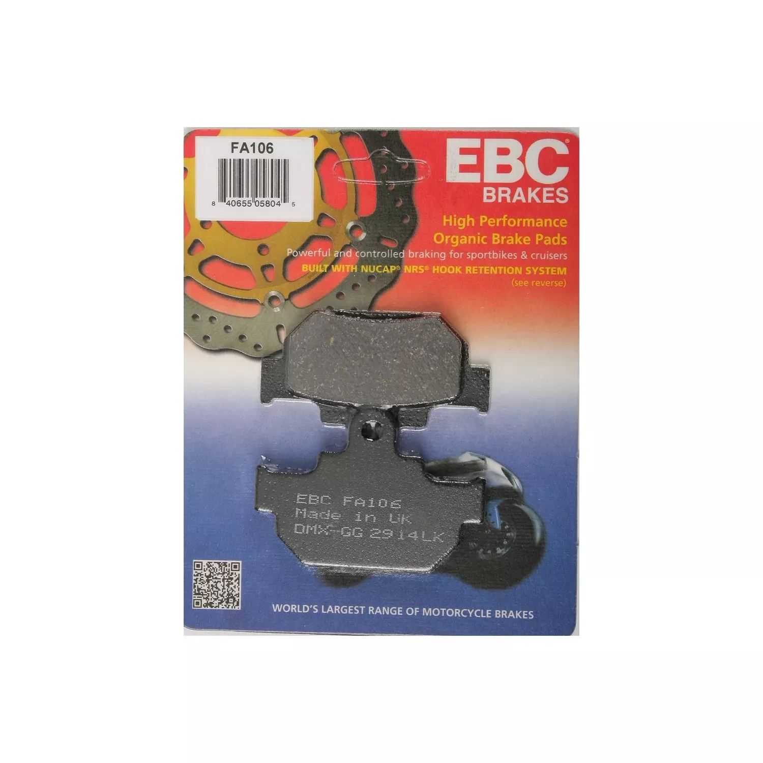 EBC BRAKE PADS FA106 ORGANIC - 15-106