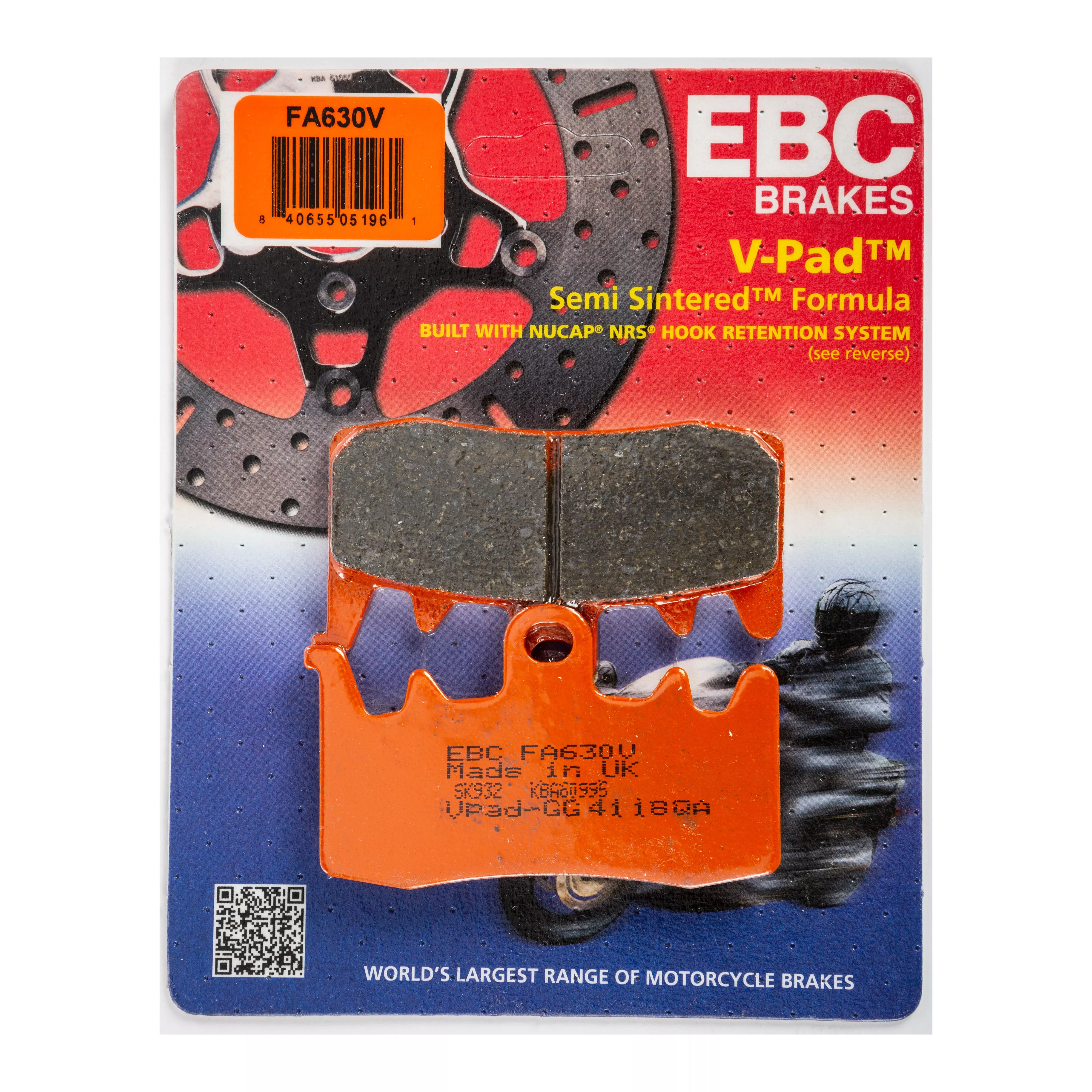 EBC BRAKE PADS FA630V SEMI-SINTERED V SERIES - 15-630V