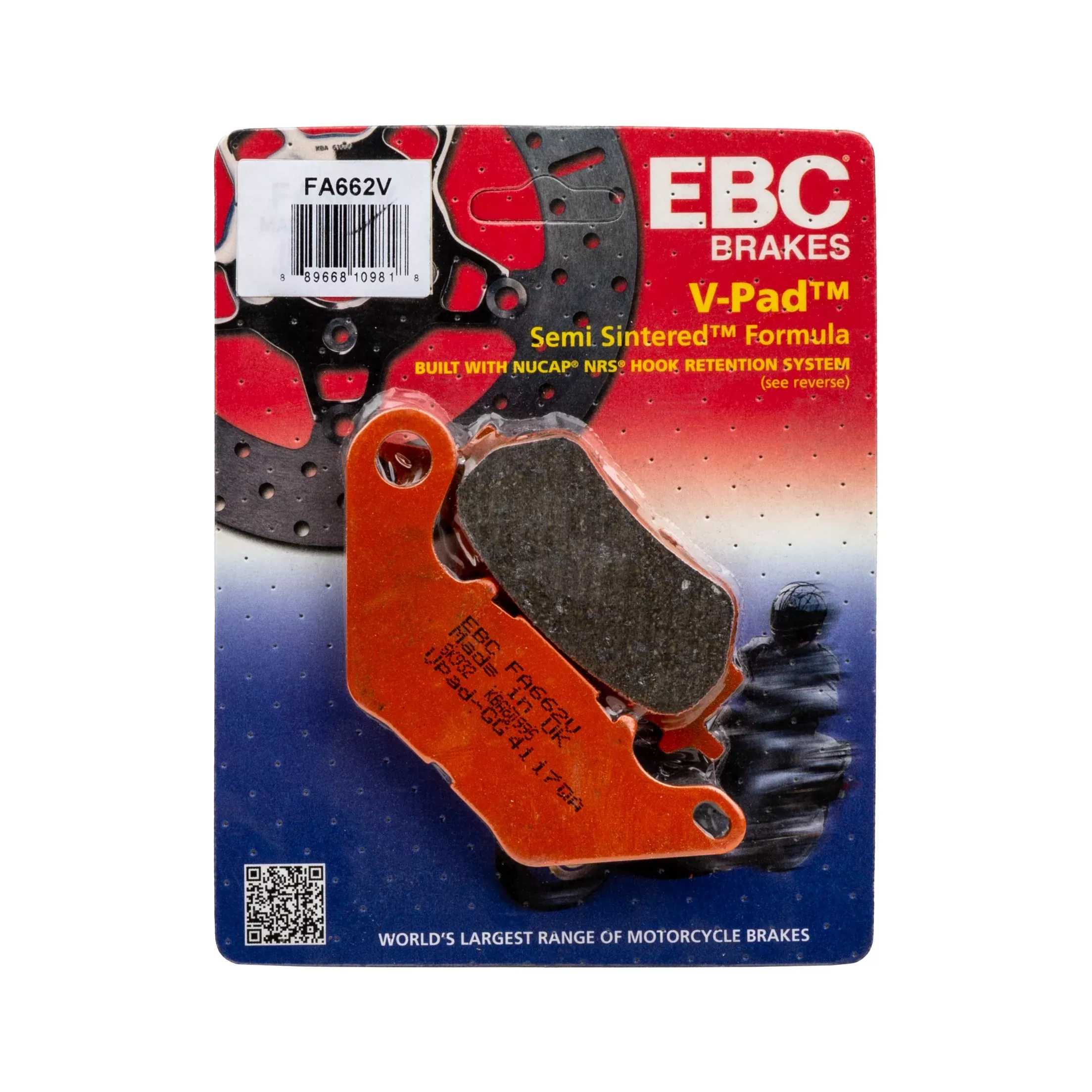EBC BRAKE PADS FA662V SEMI-SINTERED V SERIES - 15-662V