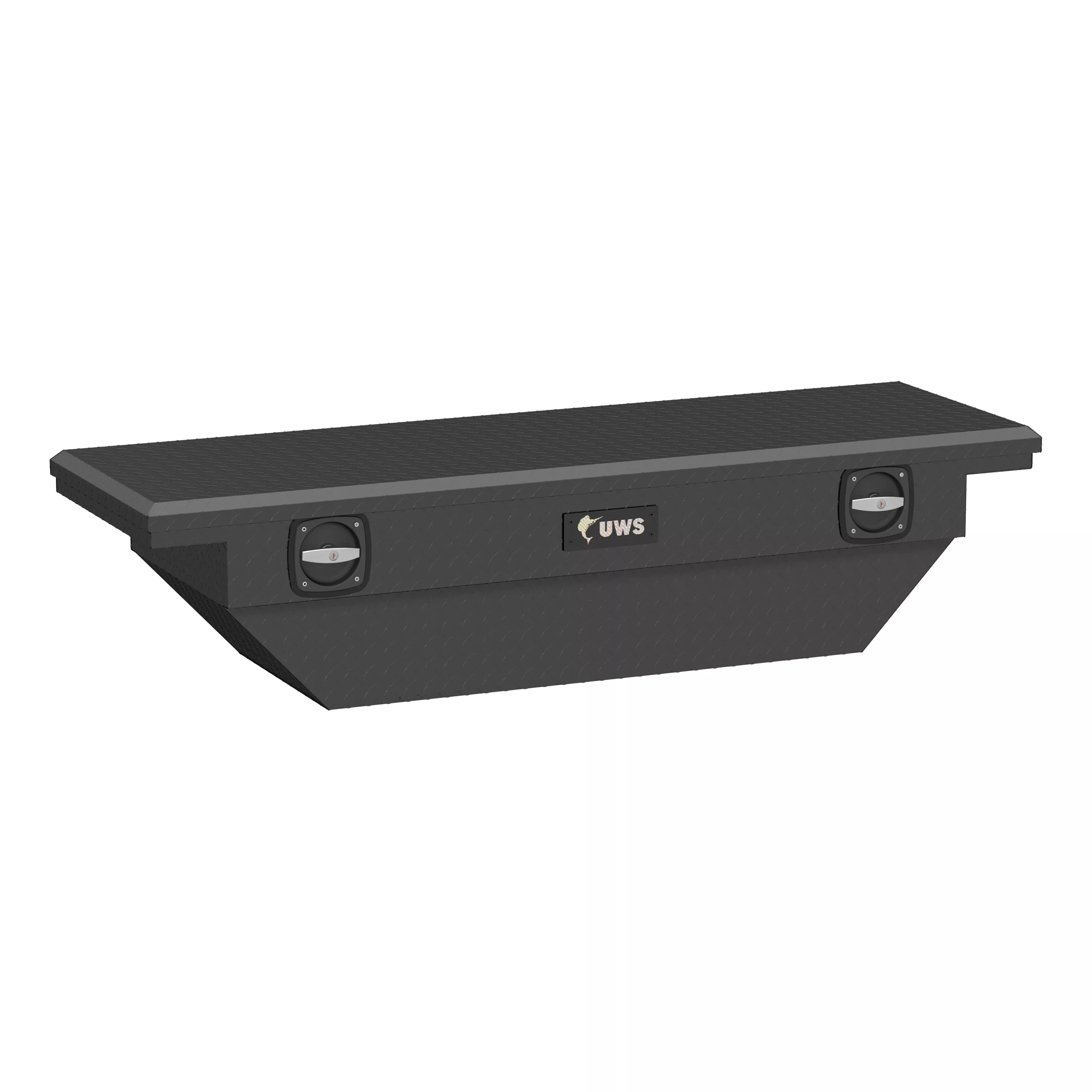 EC11023 - Secure Lock 63-Inch Matte Black Angled Heavy-Wall Aluminum Truck Tool Box with Low Profile, RigidCore Lid - 2019-2024 Toyota Tacoma and more