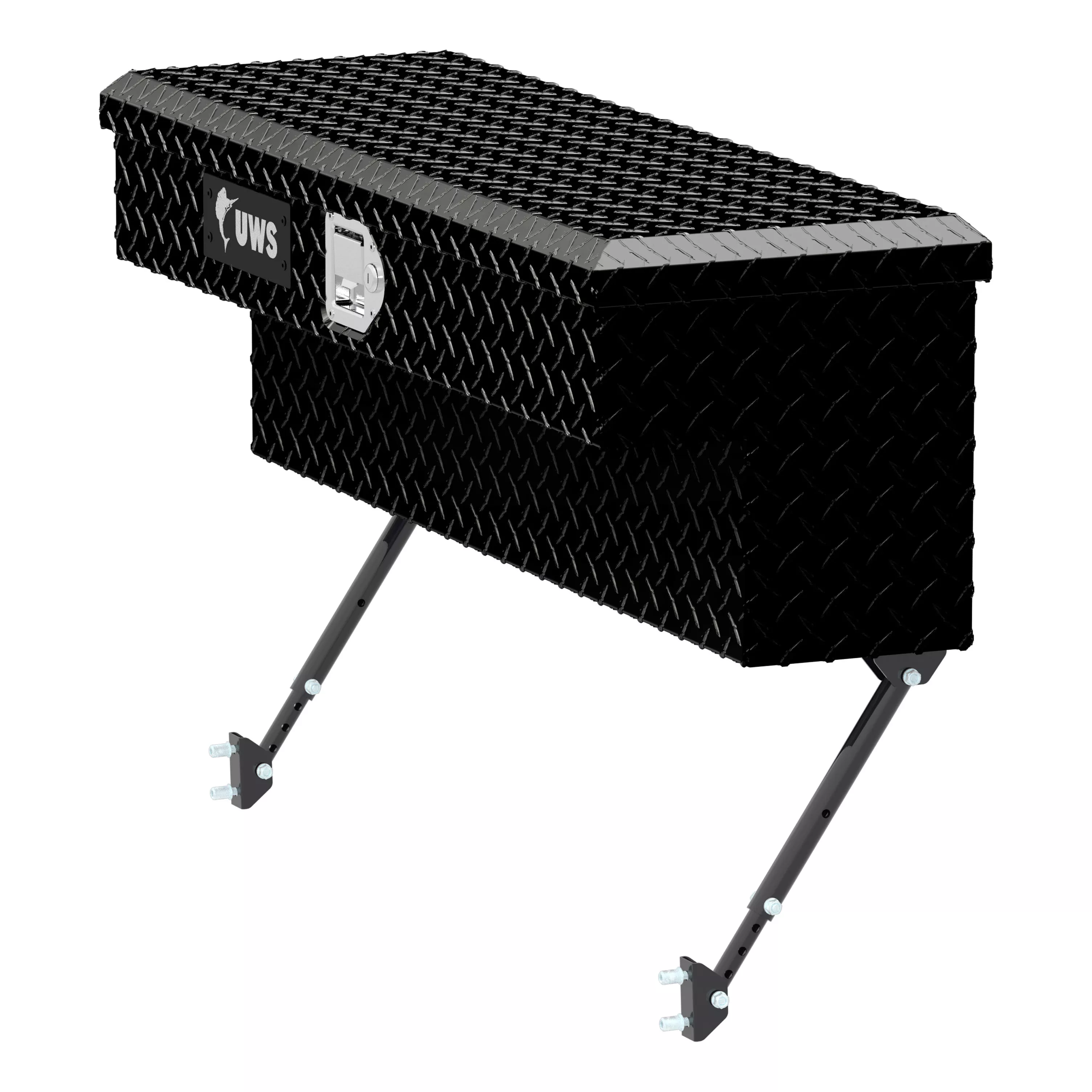 EC30082-MK2 - 36-Inch Gloss Black Heavy-Wall Aluminum Truck Side Tool Box, RigidCore Lid, Space-Saving Legs