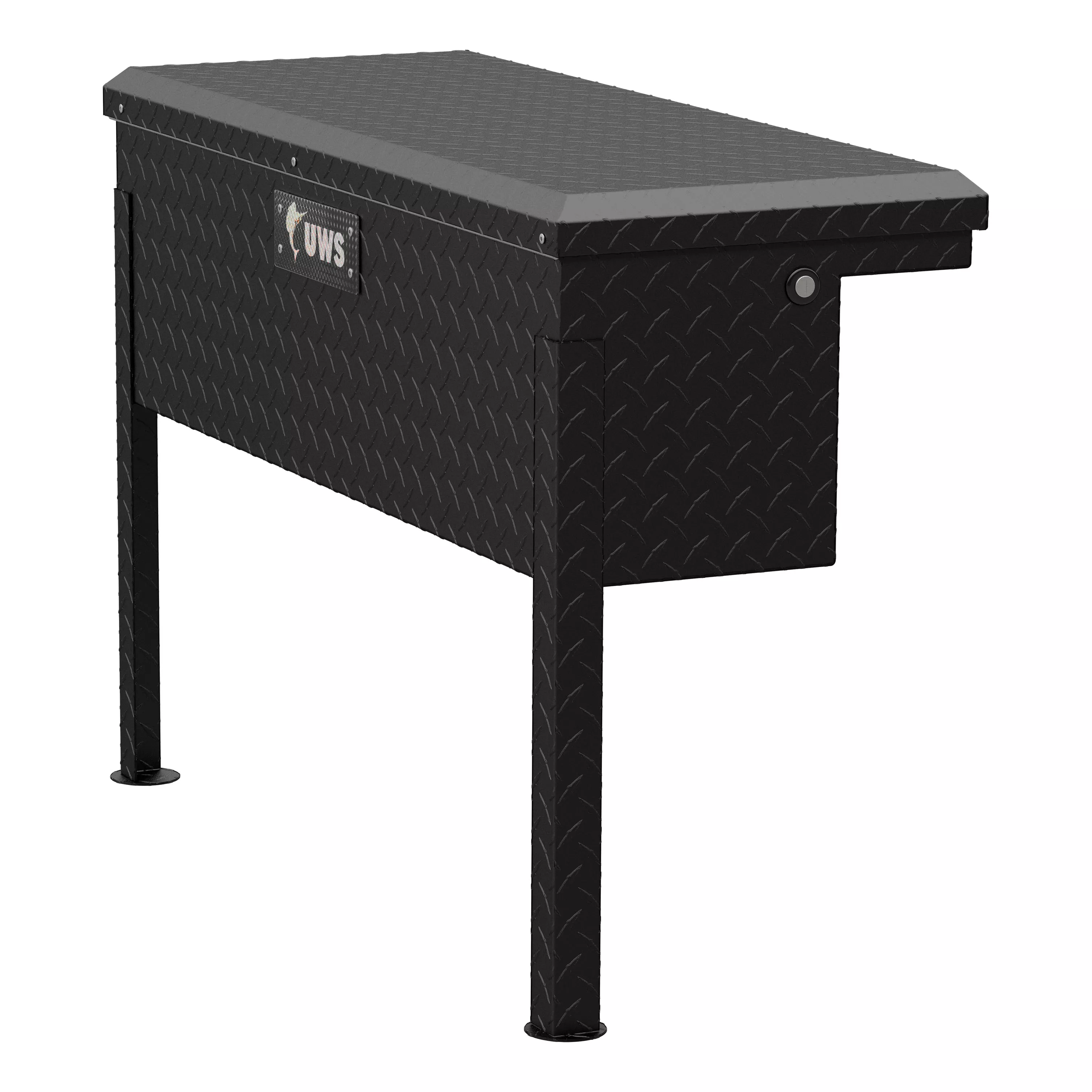 EC30363 - 36-Inch Matte Black Heavy-Wall Aluminum Truck Side Tool Box with Low Profile, RigidCore Lid