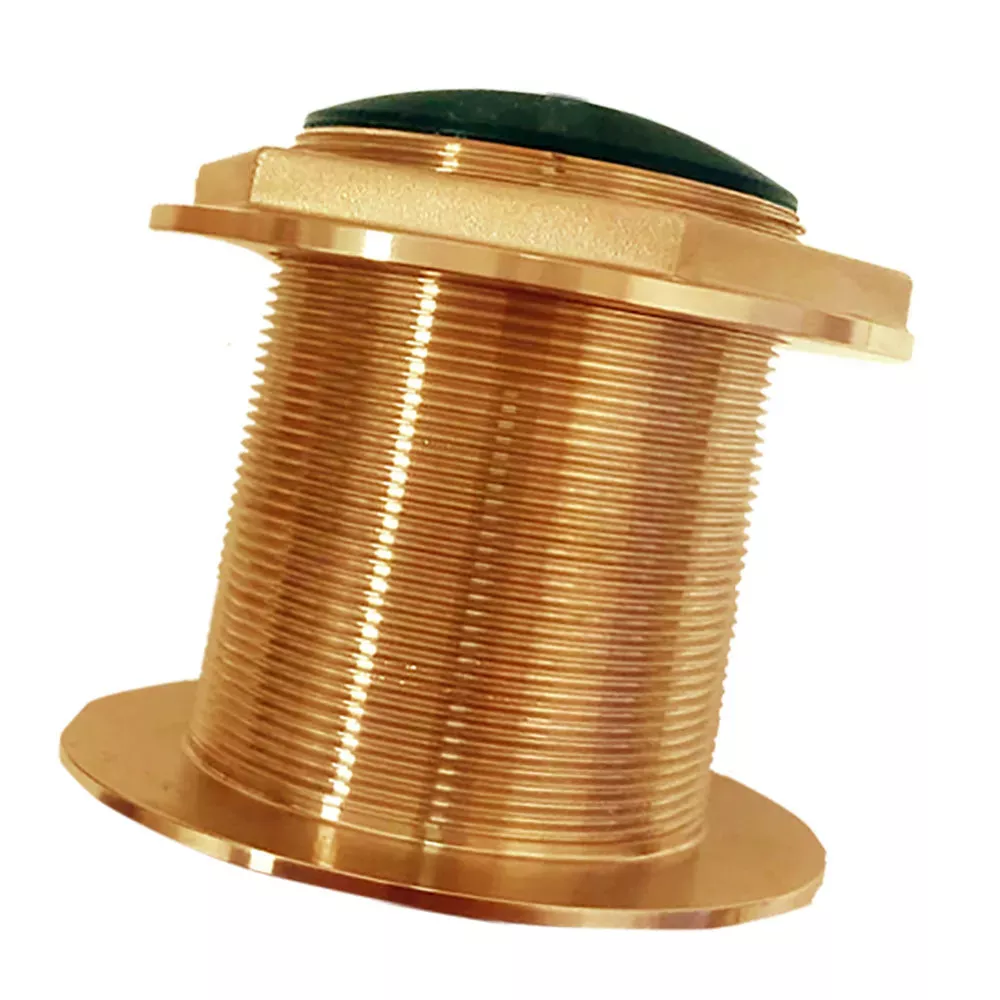 Echonautics BT87H1KW-00 Bronze Low-Profile Thru-Hull High-Frequency CHIRP Transducer – 1kW, 0 Degree Tilt, 130-210kHz