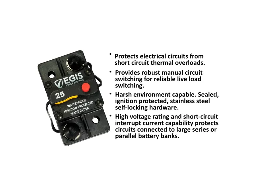 Egis 25A Circuit Breaker - Surface Mount, 48V DC – 4703-025