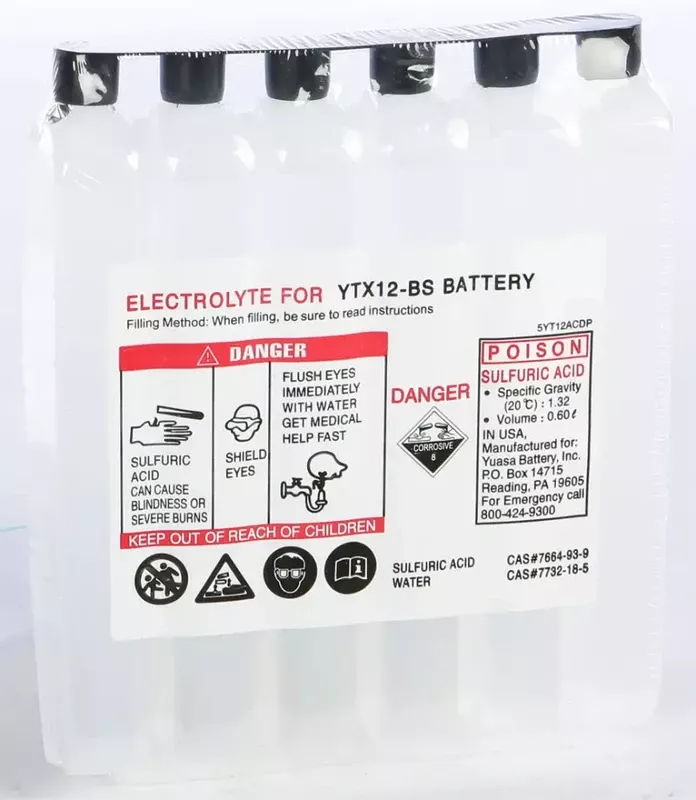 Electrolyte Pack Ytx12 Bs Ea/ Acid Pack Ytx12 Bs