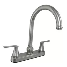Empire Brass U-YNN800GSN-DH3-25MM RV Kitchen Faucet With Solid Saber Handles And Gooseneck Spout – 8 “, Brushed Nickel U-YNN800GSN-DH3-25MM-E