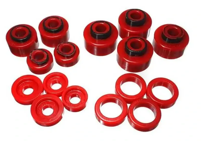 Energy Suspension 99-07 Ford F-250/F-350 SD 2/4WD Crew Cab Body Mount Set – Red