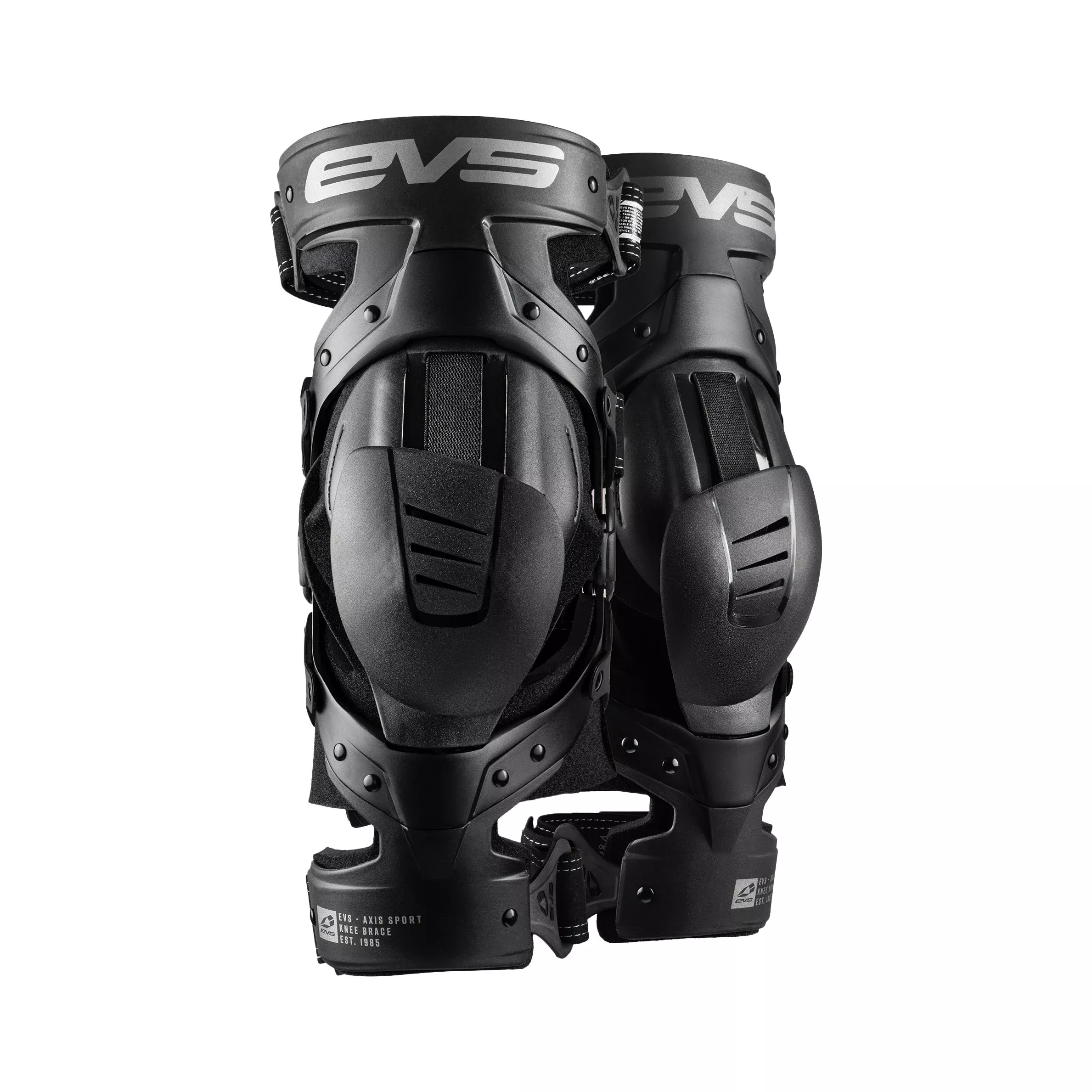 EVS AXIS SPORT KNEE BRACE PAIR BLACK/BLACK/GREY LG - 663-1187L