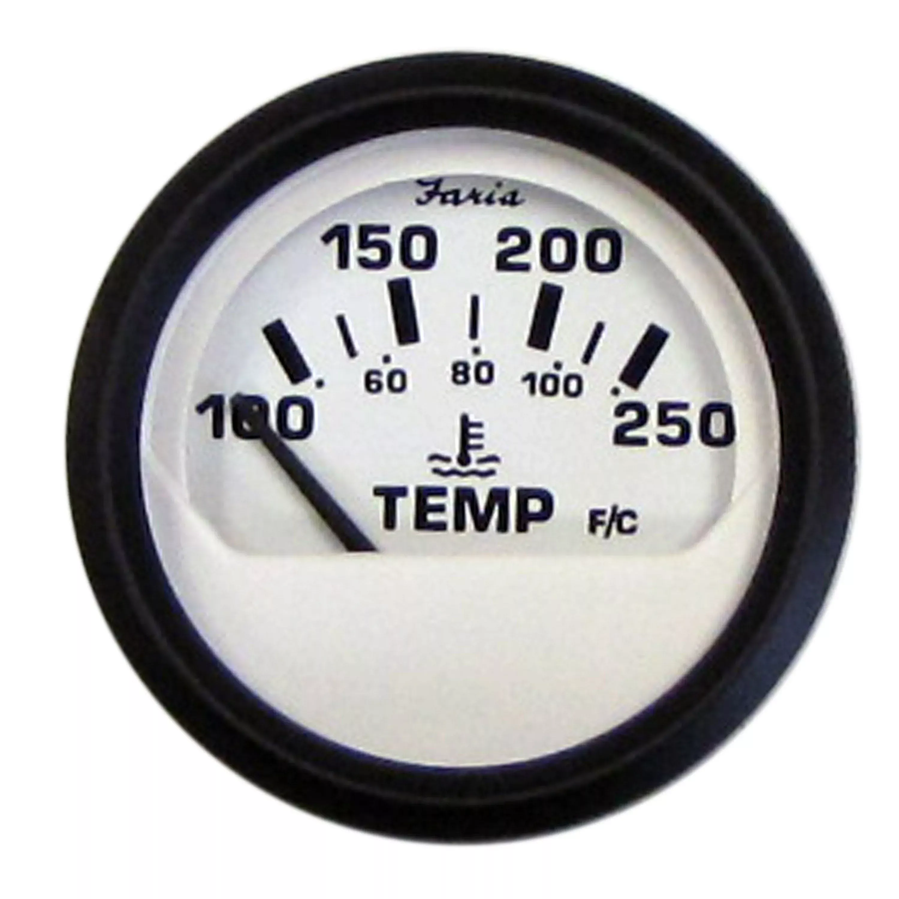 Faria 12904 Euro Water Temperature Gauge (100-250°) – 2 “, White