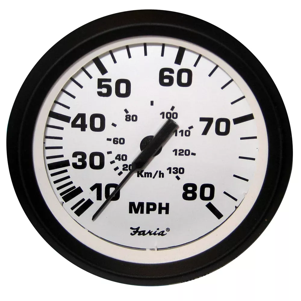 Faria Euro White 4 ” Speedometer – 80MPH (Pitot) 32910