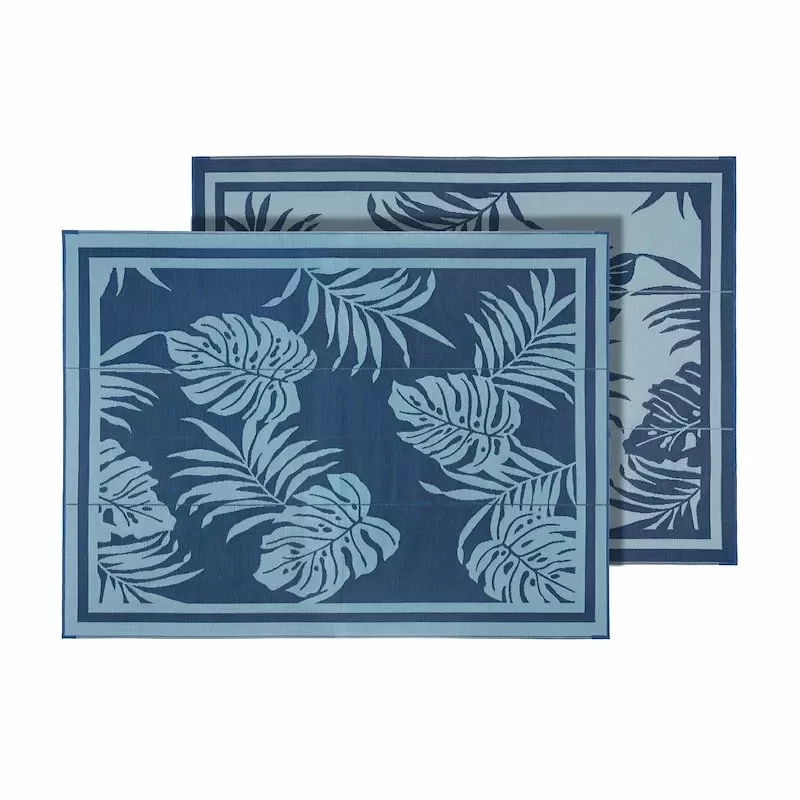 Faulkner | Blue – Paradise Design Patio Mat | 48932 | 9′ x 18′