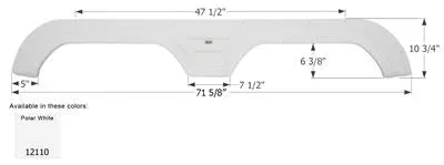 Fender Skirt, Tandem, Keystone, FS2110, Polar White