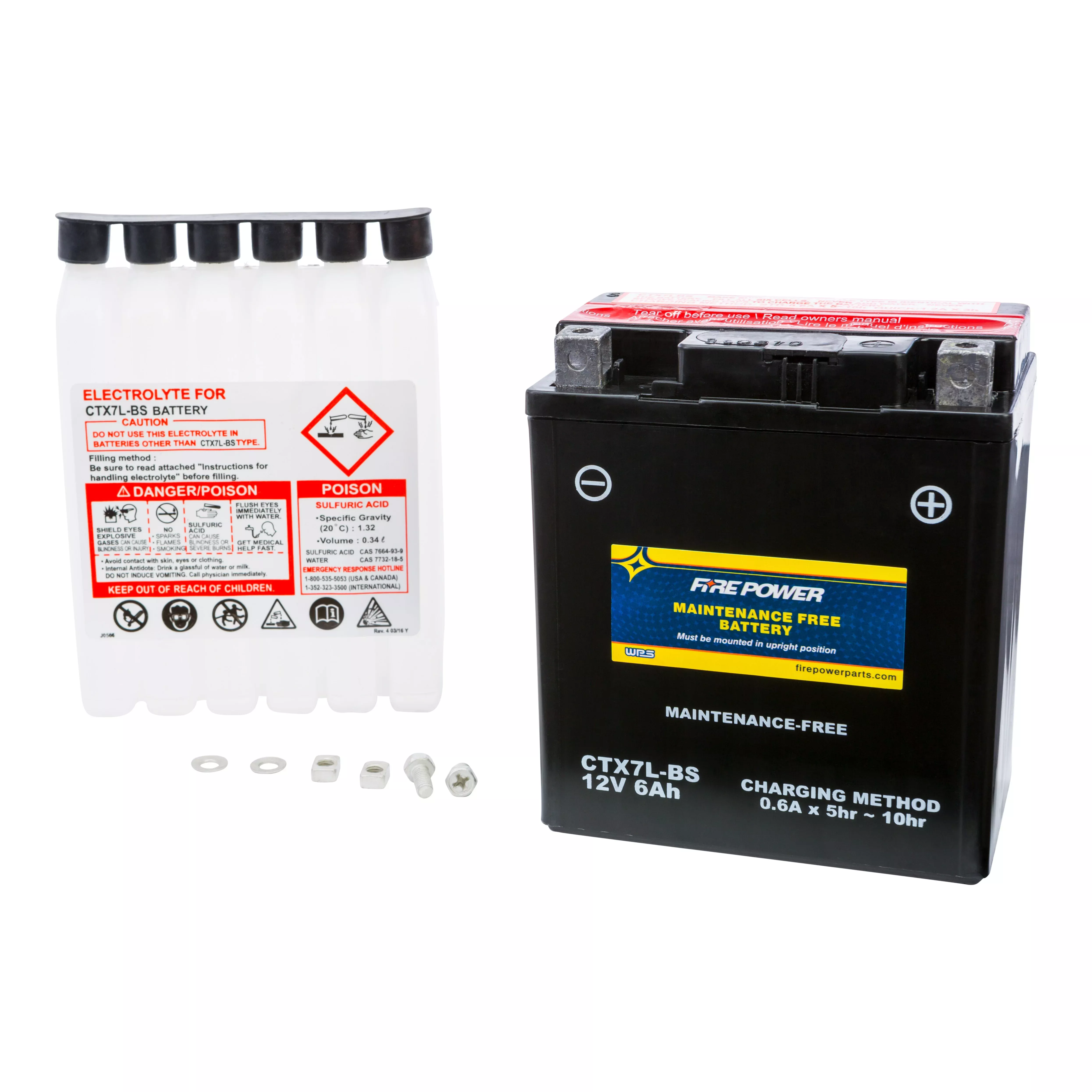 FIRE POWER BATTERY CTX7L-BS MAINTENANCE FREE - 49-2268