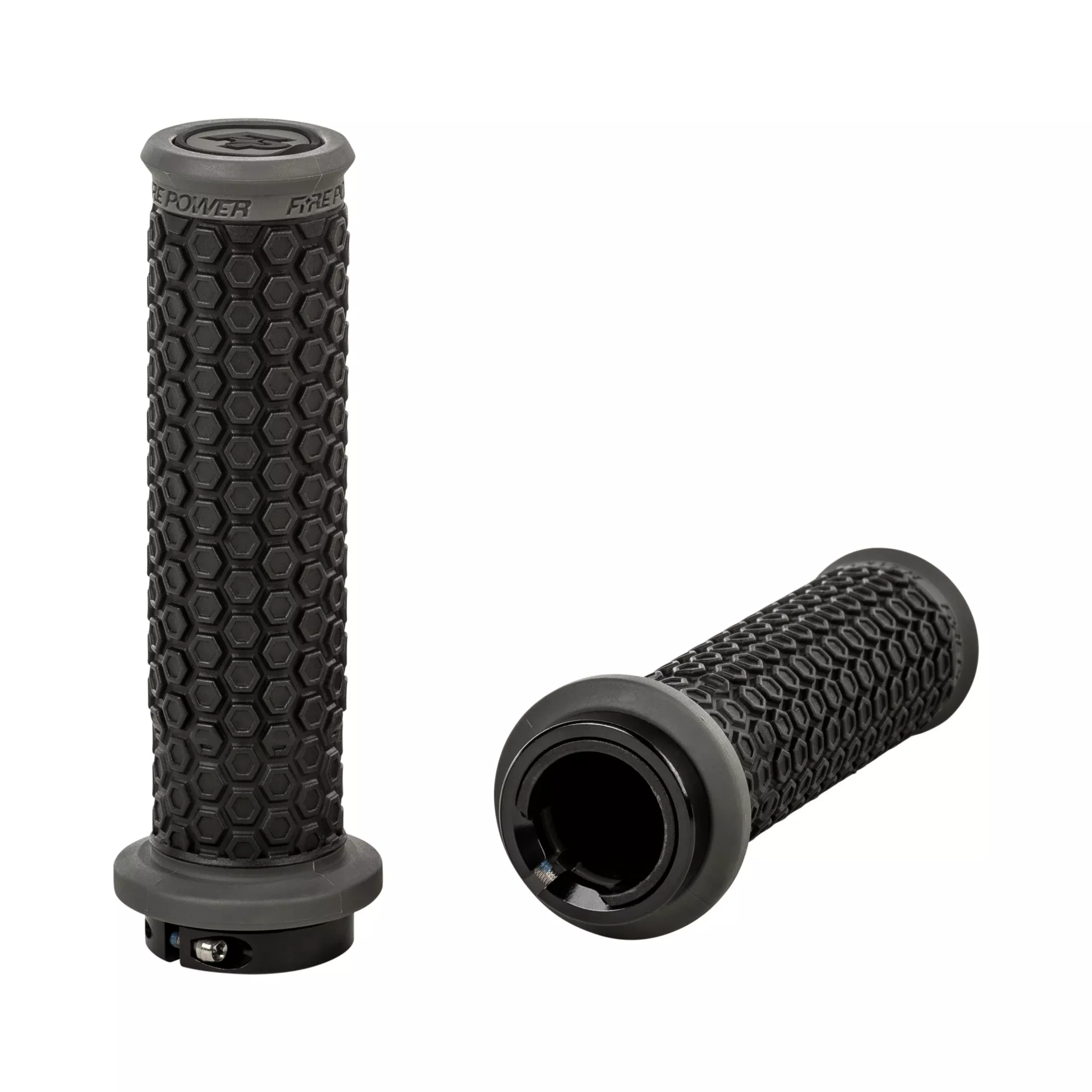 FIRE POWER PILOT ATV LOCK-ON GRIPS BLACK/GRAY - 24-0109