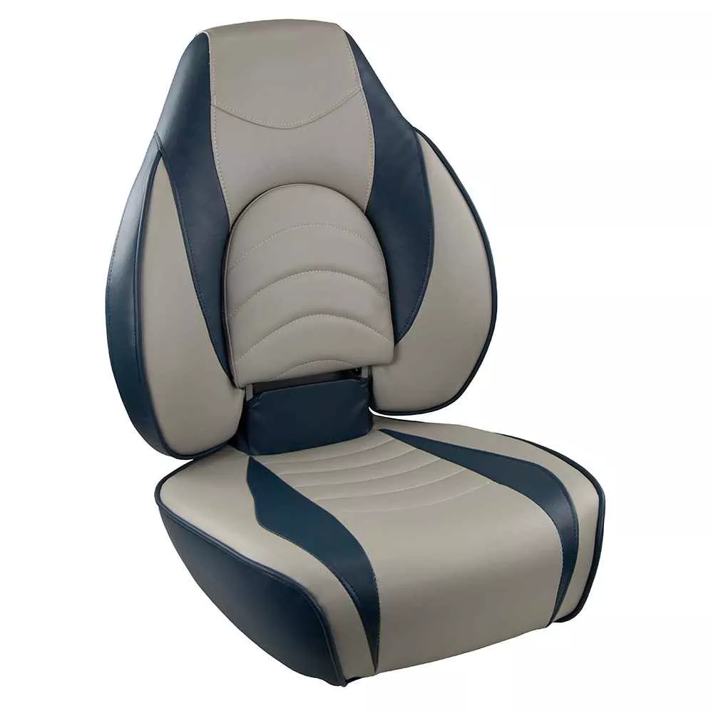 Fish Pro High Back Folding Seat - Blue/Grey