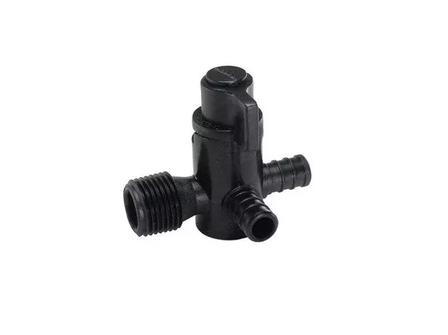 Flair-It | ECOPOLY 1/2" BARB 3-WAY BYPASS VALVE | 29910 | Plastic | Single | Black