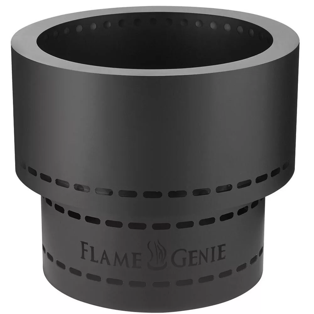 Flame Genie Inferno Wood Pellet Fire Pit with Tote, Black