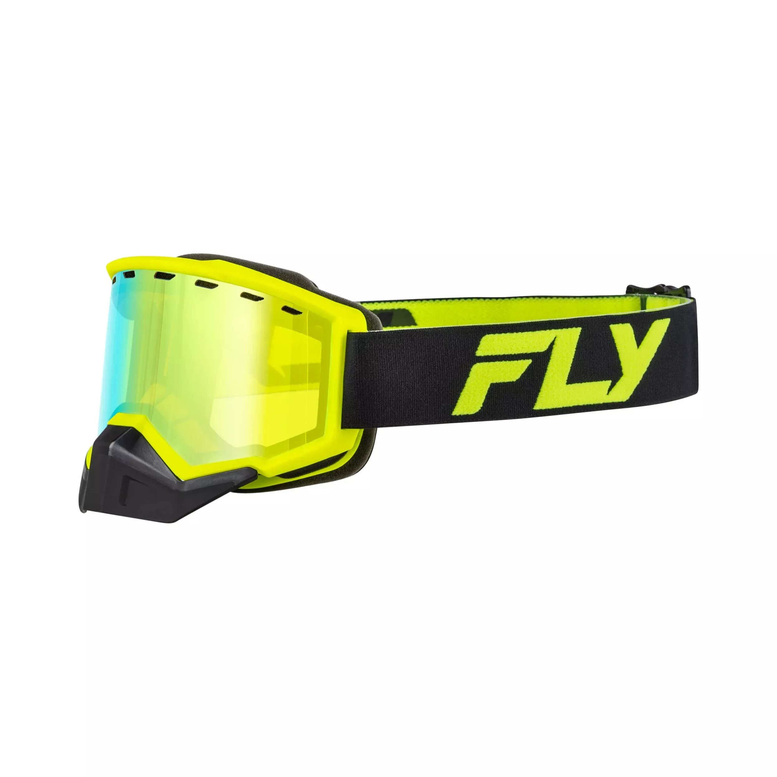 FLY RACING FOCUS SNOW GOGGLE BLACK/HI-VIS W/ GOLD MIRROR/YELLOW LENS - 37-50164