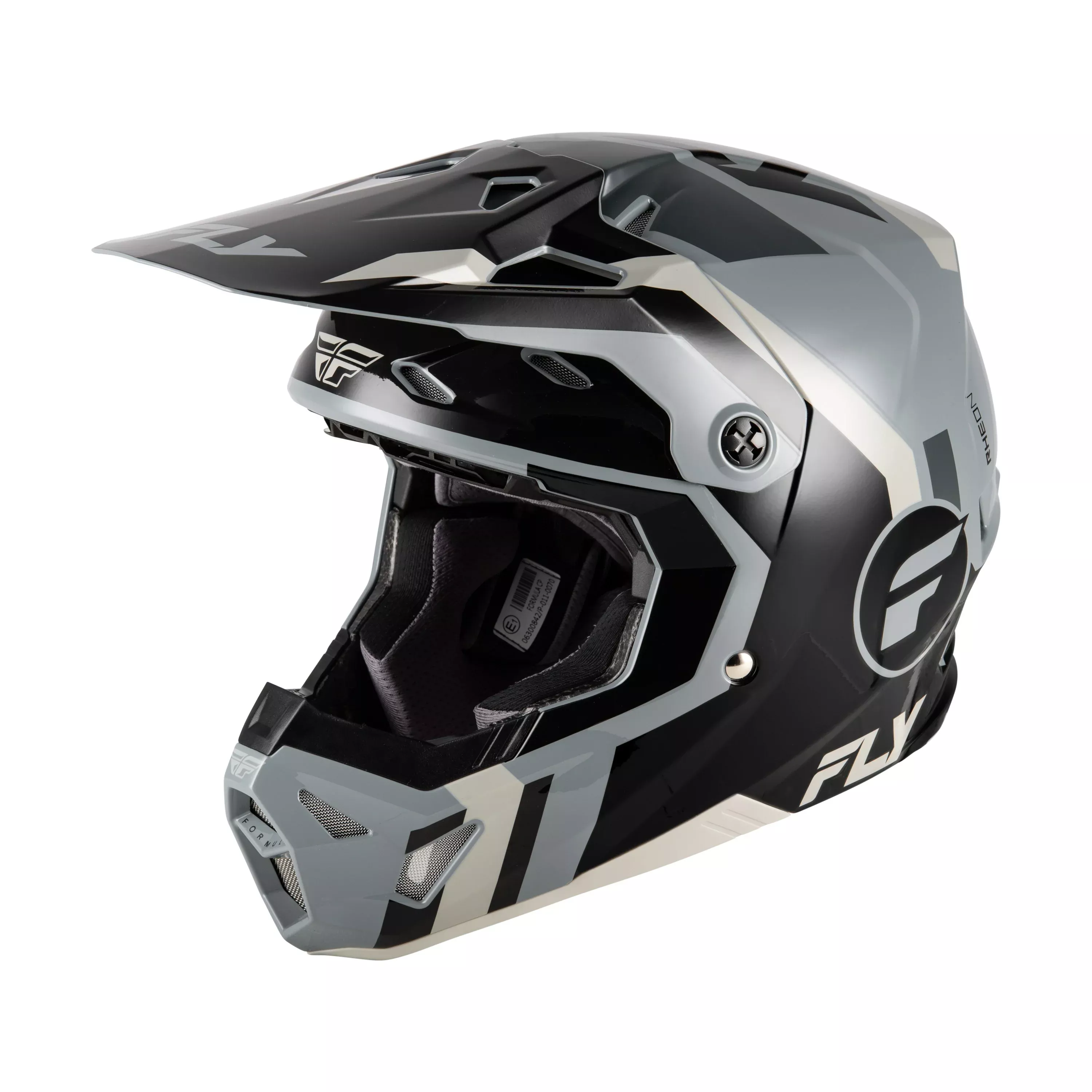 FLY RACING FORMULA CP SEAL HELMET BLACK/GREY/LIGHT GREY