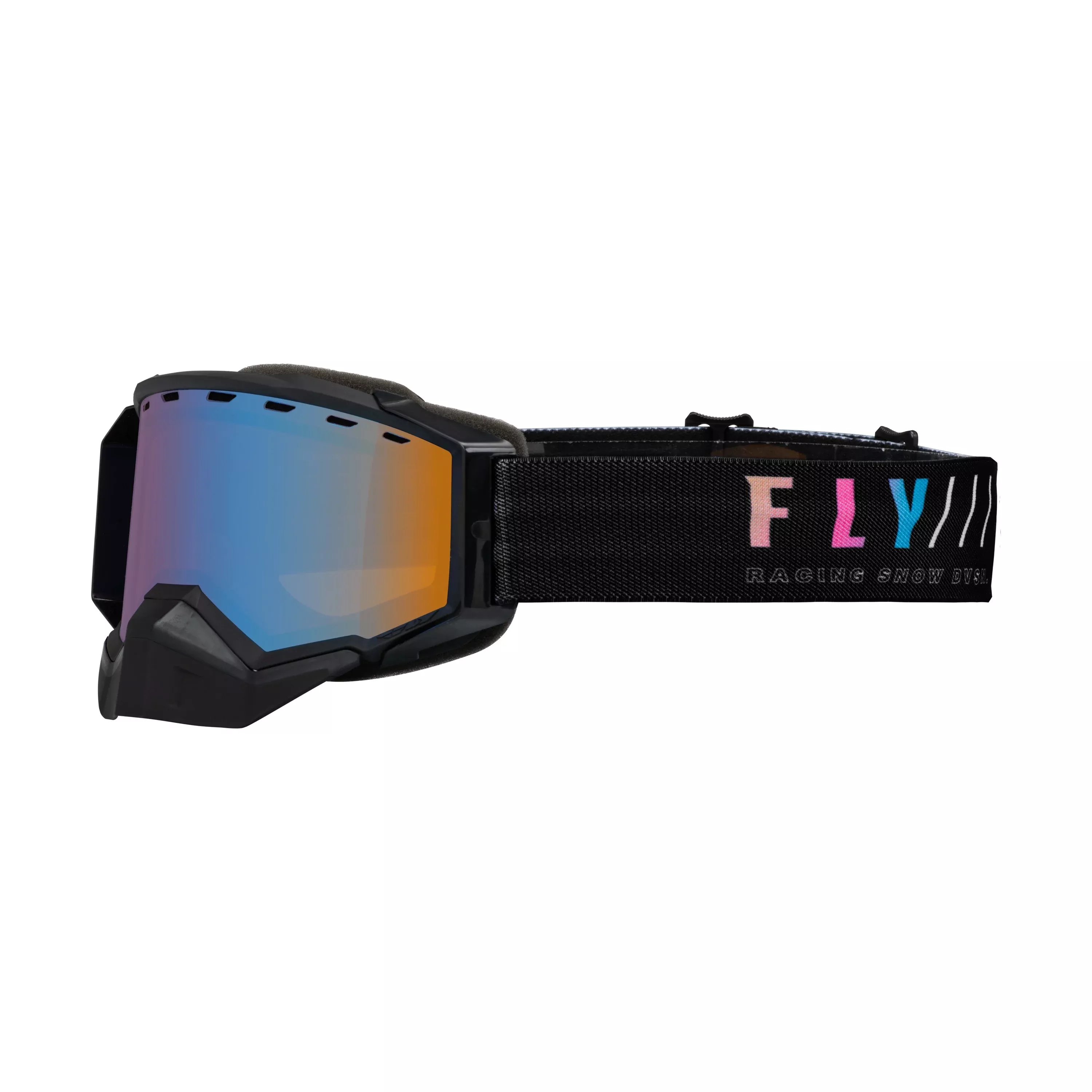 FLY RACING ZNE SNW S.E. GOGGLE BLK/SUNSET W/ SKY BLUE MIRROR/AMBER LENS - 37-50270