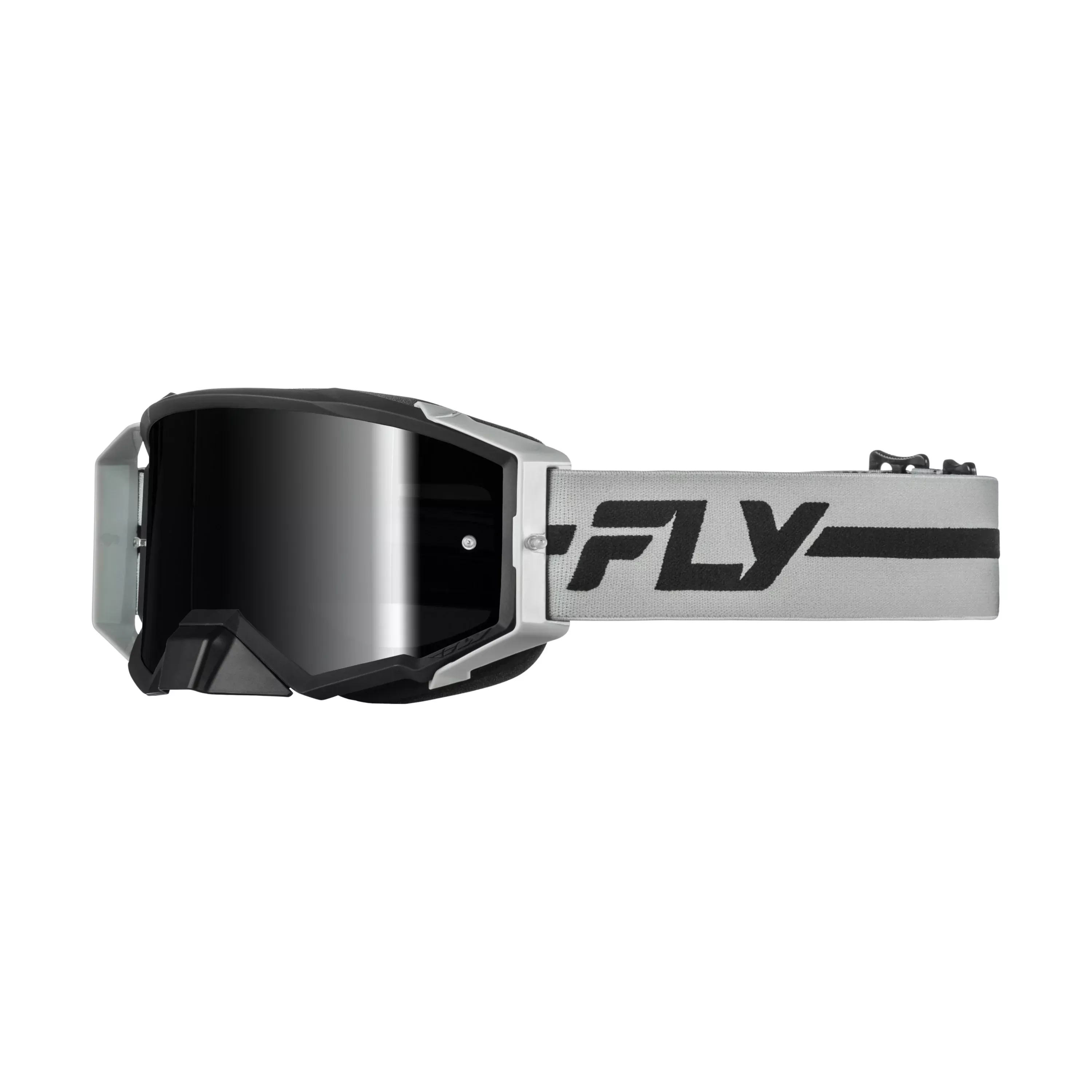 FLY RACING ZONE PRO GOGGLE GREY/BLACK W/ BLACK MIRROR/SMOKE LENS - 37-51916