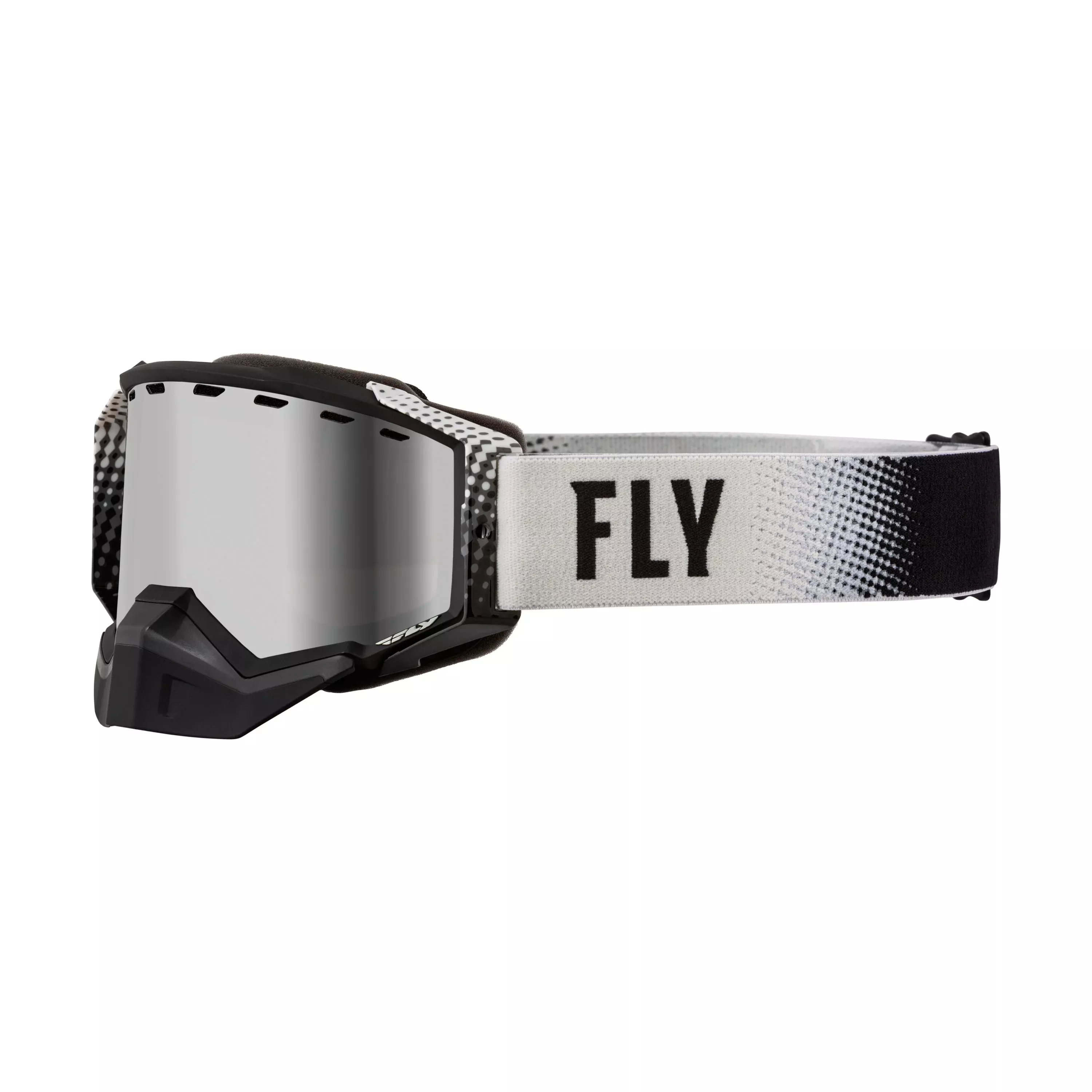 FLY RACING ZONE SNOW GOGGLE BLK/GREY W/ SILVER MIRROR/SMOKE LENS - 37-50262