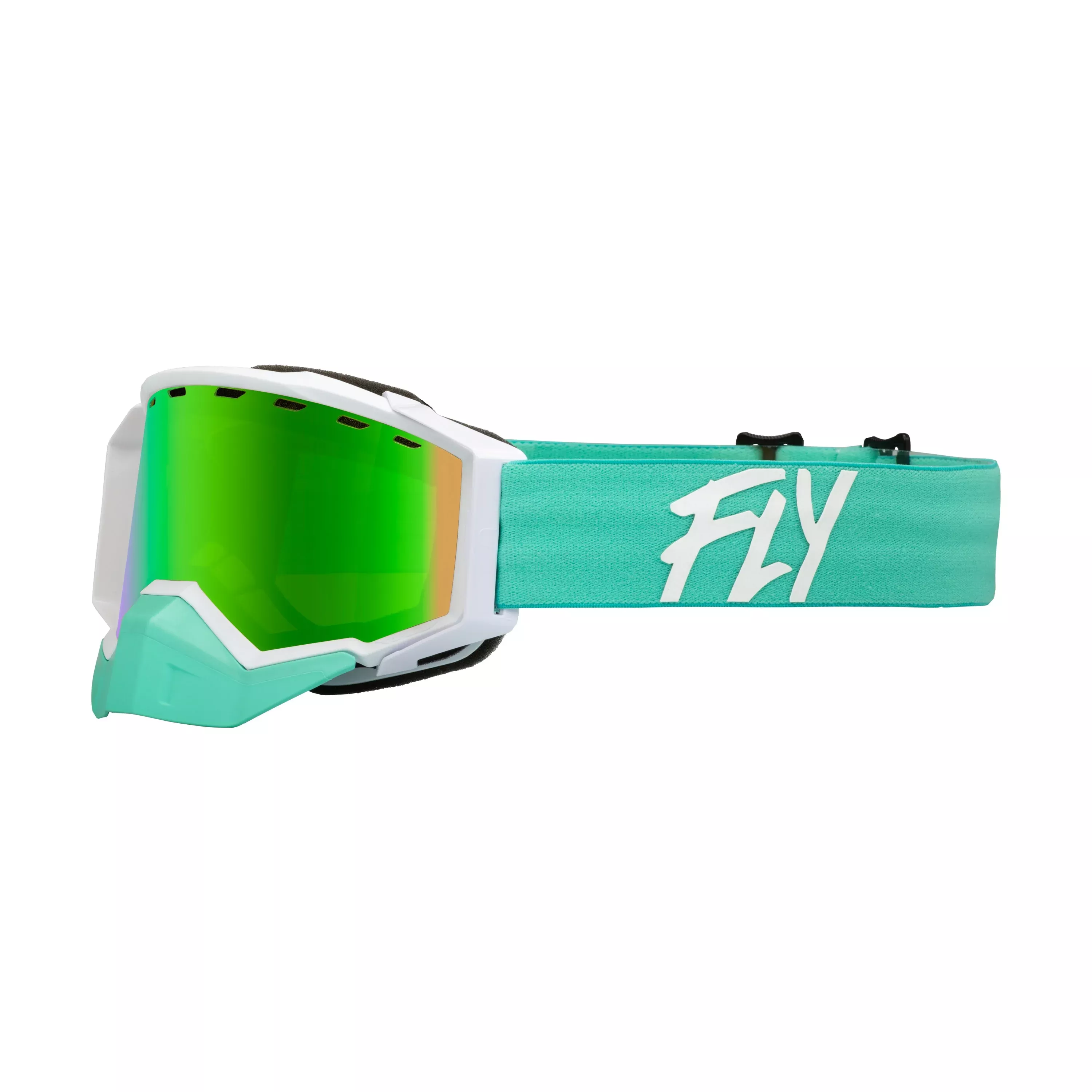 FLY RACING ZONE SNOW GOGGLE MINT/WHITE W/ GREEN MIRROR/AMBER LENS - 37-50273