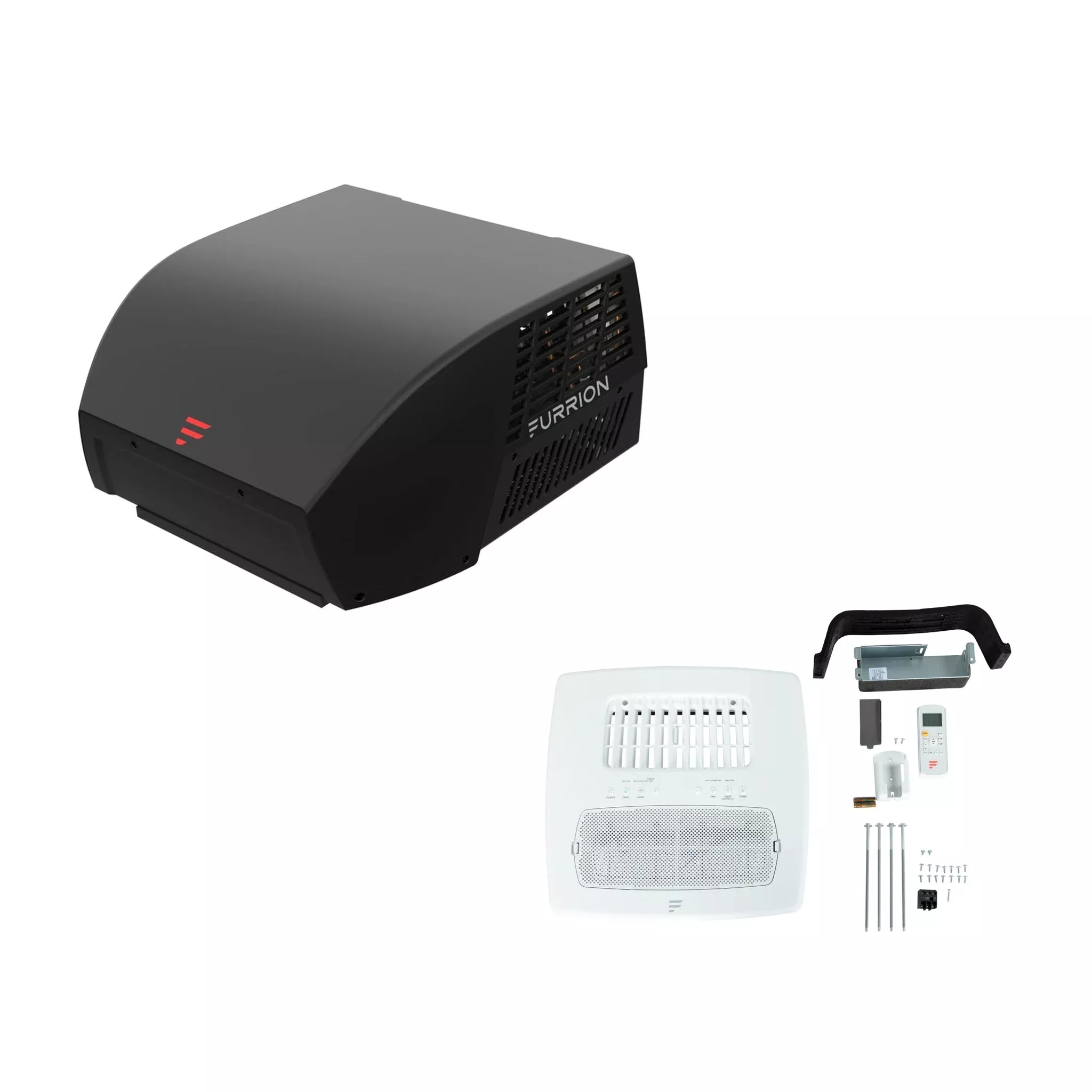 Furrion - 18K Chill Cube Heat Pump Ducted RV AC Bundle - Black Rooftop Unit & Air Distribution Box - 2025008215