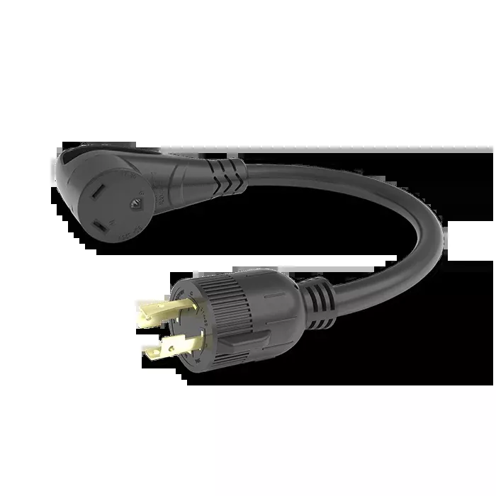 Furrion Pigtail Adapter - 30A Connector To 30A 4-Prong Plug, Black #FP31GEN4R-SB