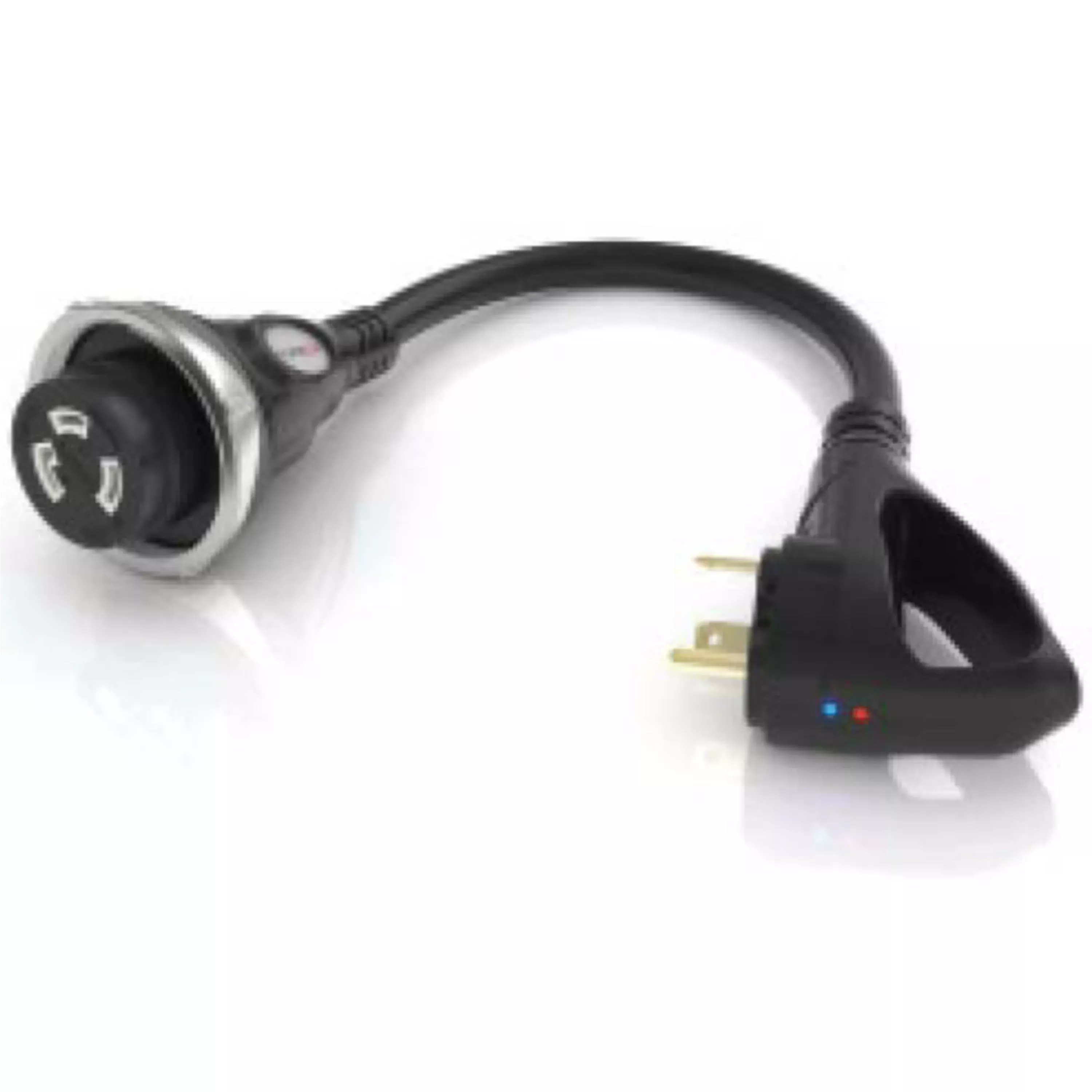 Furrion Pigtail Adapter - 30A Connector To 30A Plug, Black #FP3030R-SB