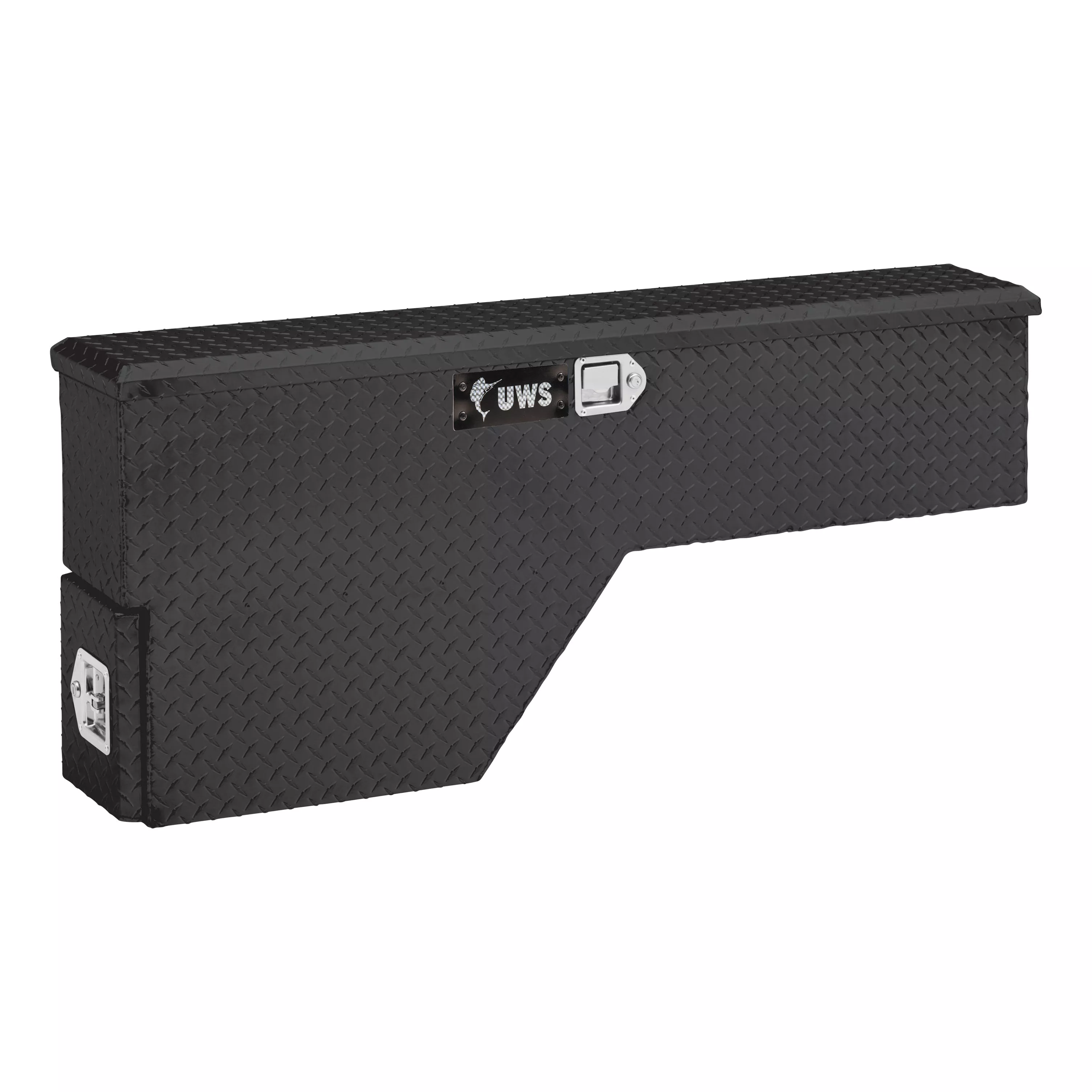 FW-48-DS-P-BLK - Gloss Black Aluminum 48" Passenger Wheel Well Tool Box (LTL Shipping Only)