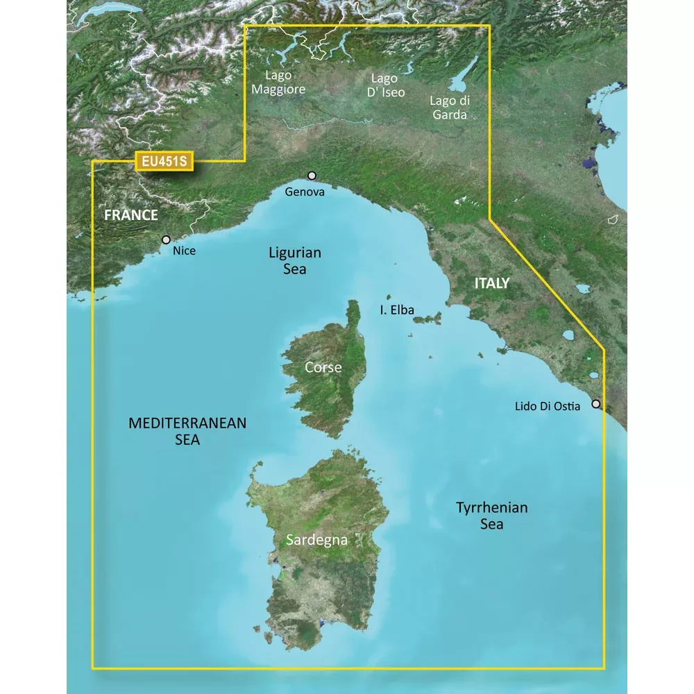 Garmin BlueChart g3 Vision HD – VEU451S – Legurian Sea, Corsica & Sardinia – microSD/SD 010-C0795-00