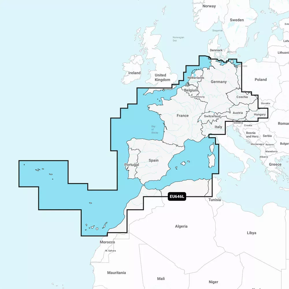 Garmin Navionics+ NSEU646L – Europe, Central & West – Marine Chart 010-C1275-20