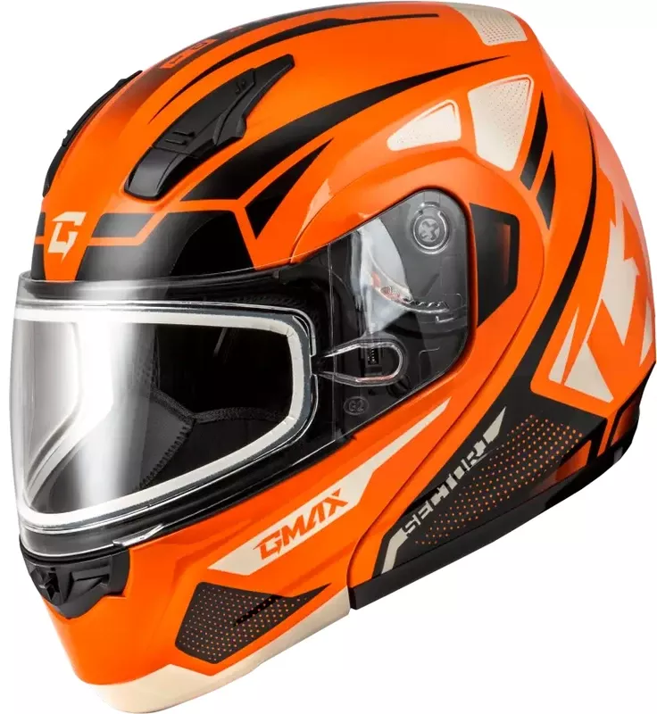 Gmax M2043283 Md-04S Sector Snow Helmet Orange/Black Xs