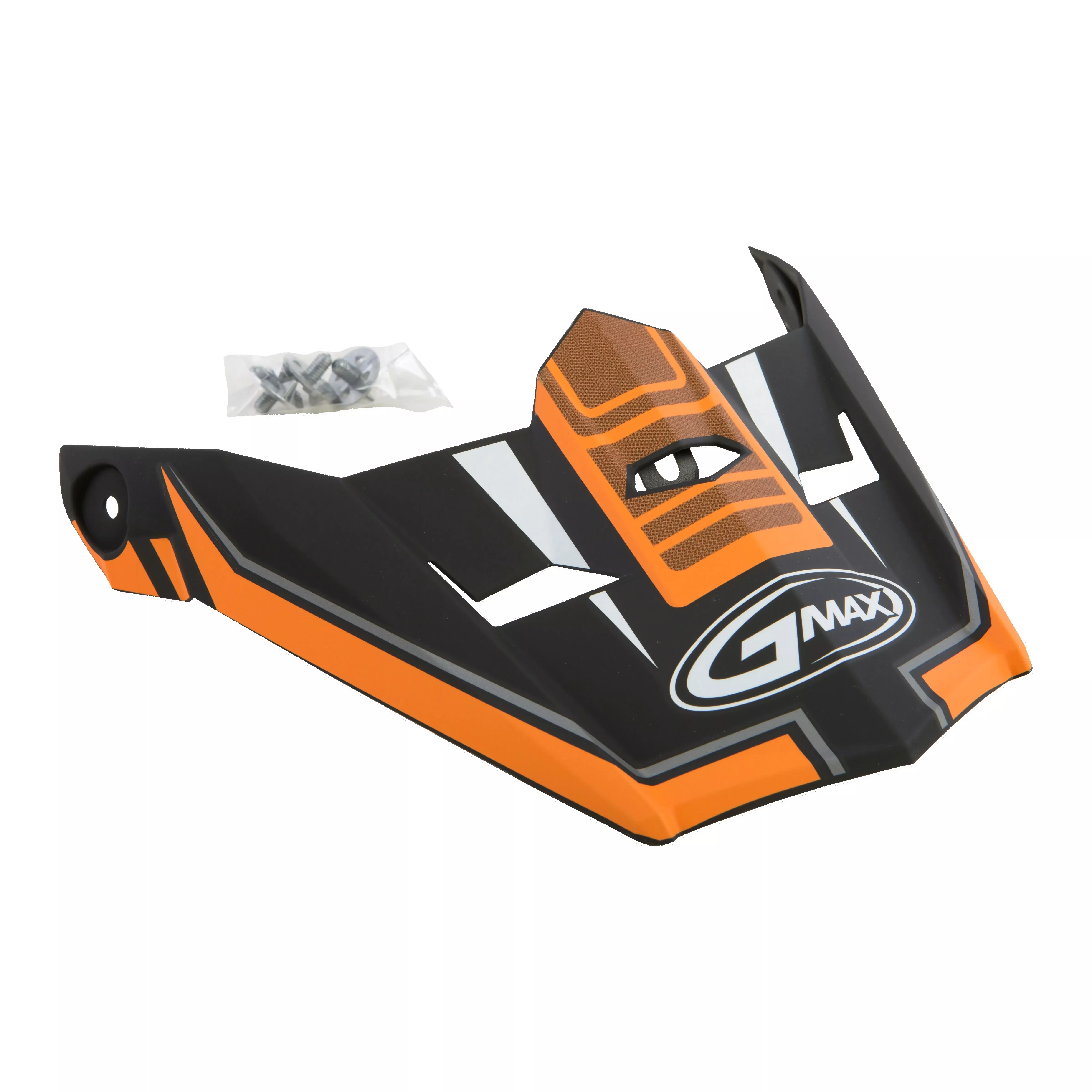 GMAX VISOR W/SCREWS UNCLE MX-46Y MATTE BLACK/ORANGE YS-YL - 72-3926
