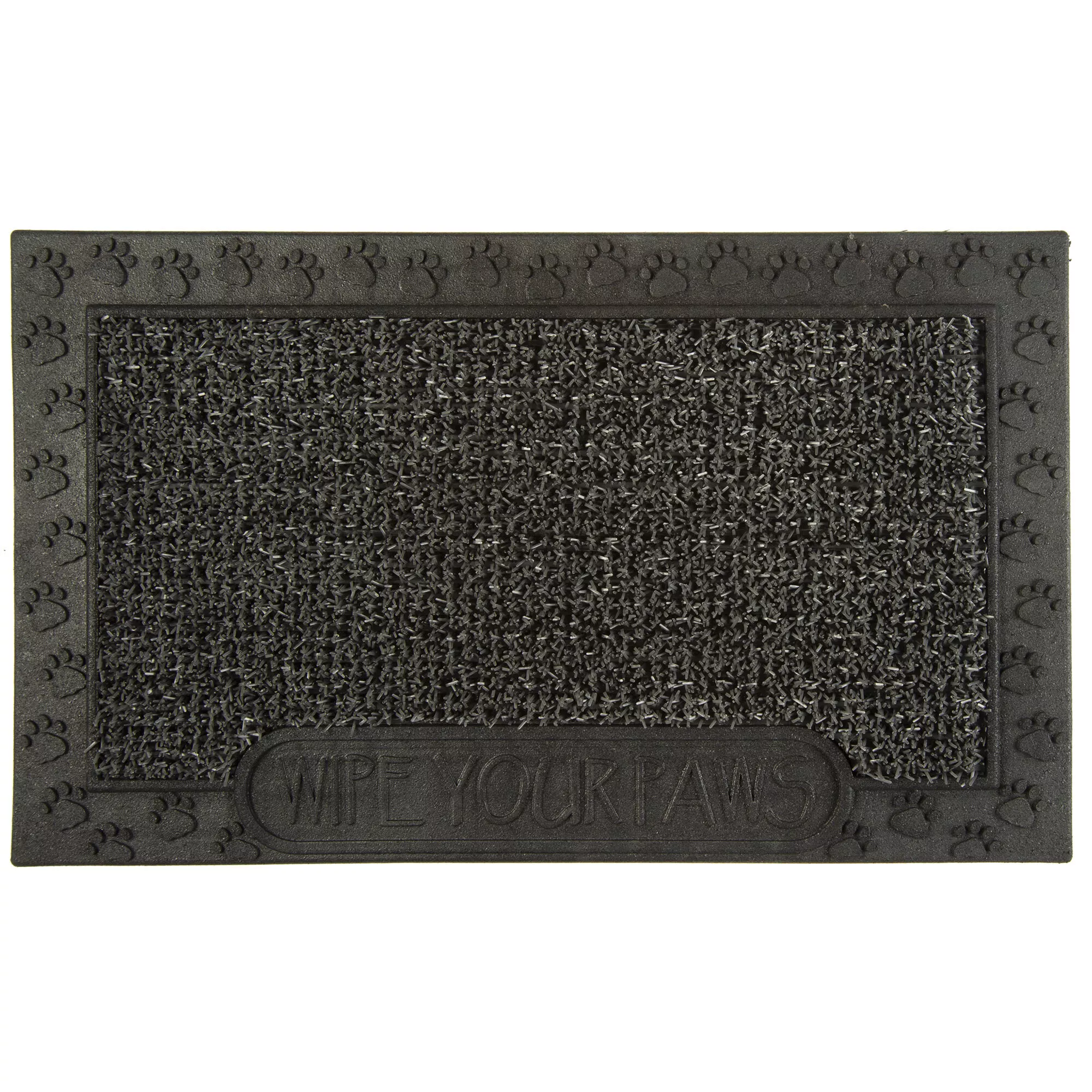 GrassWorx Clean Machine “Wipe Your Paws” Doormat, 18″ x 30″, Flint