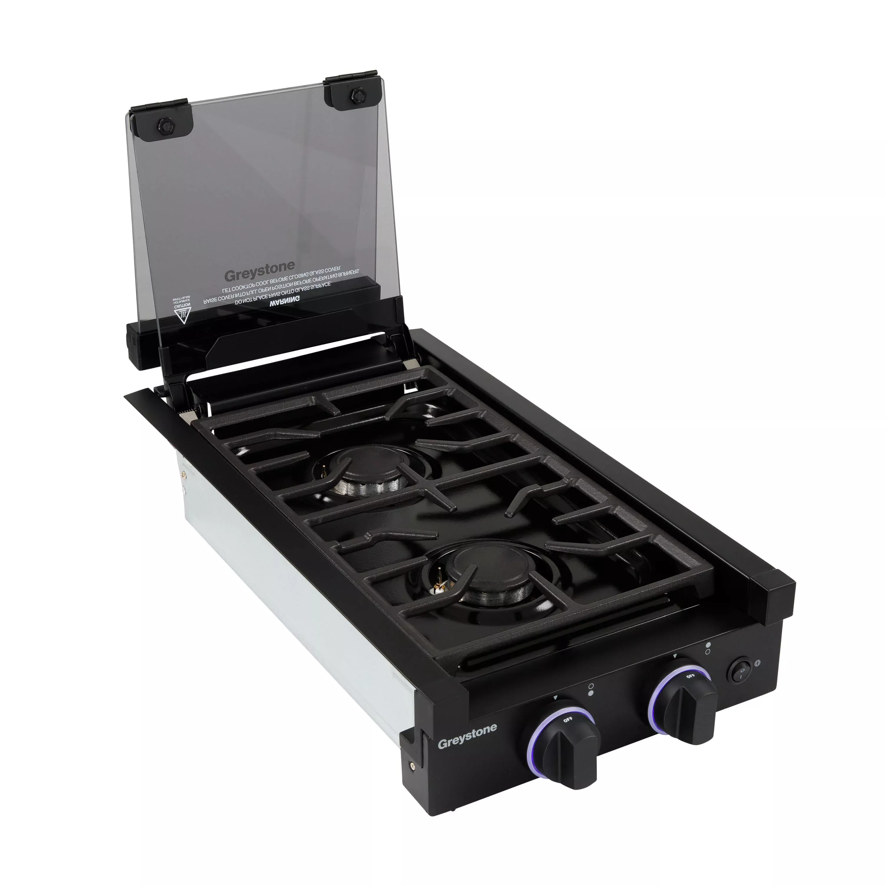 Greystone by Furrion - 12" 2-Burner Gas RV Cooktop with Flame Sense - Black - GGH12D2MA1B-BL / 2023045680