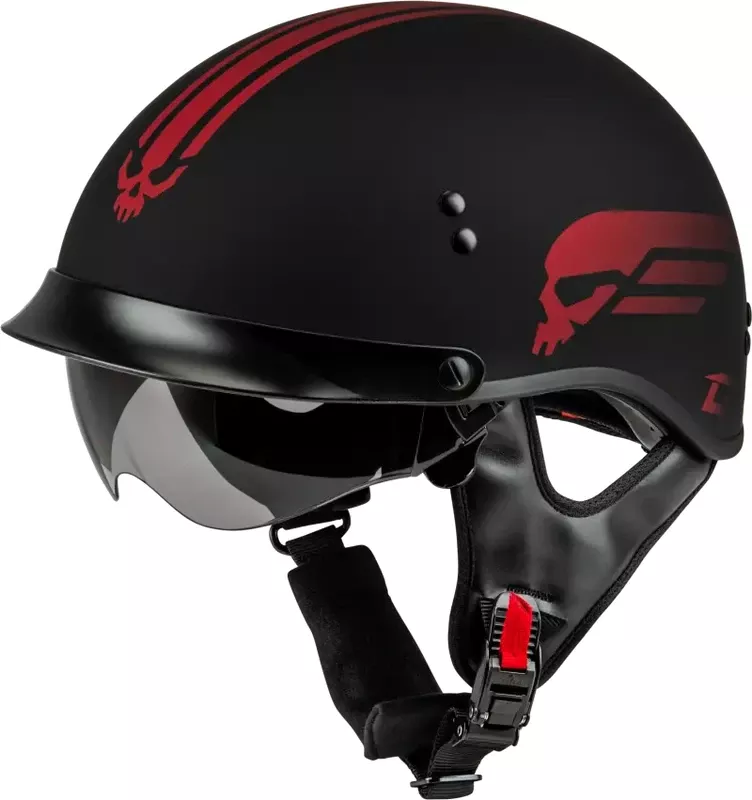 H96511327 Hh 65 Retribution Helmet W/Peak Matte Black/Red Xl