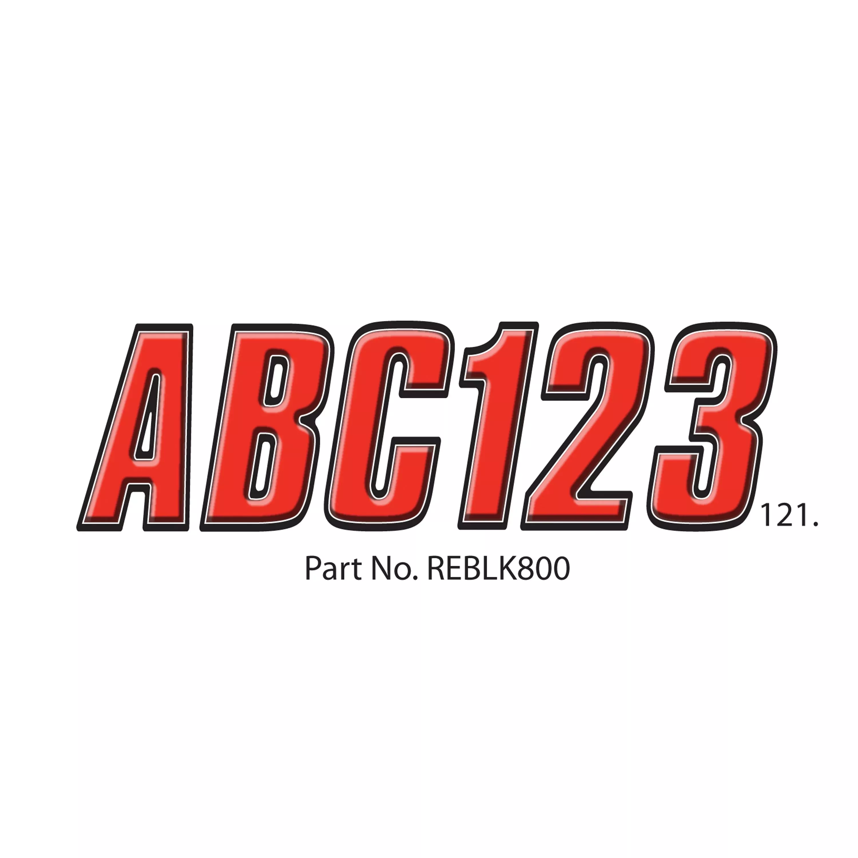 Hardline REBLK800 Boat Lettering Registration Kit – Red/Black