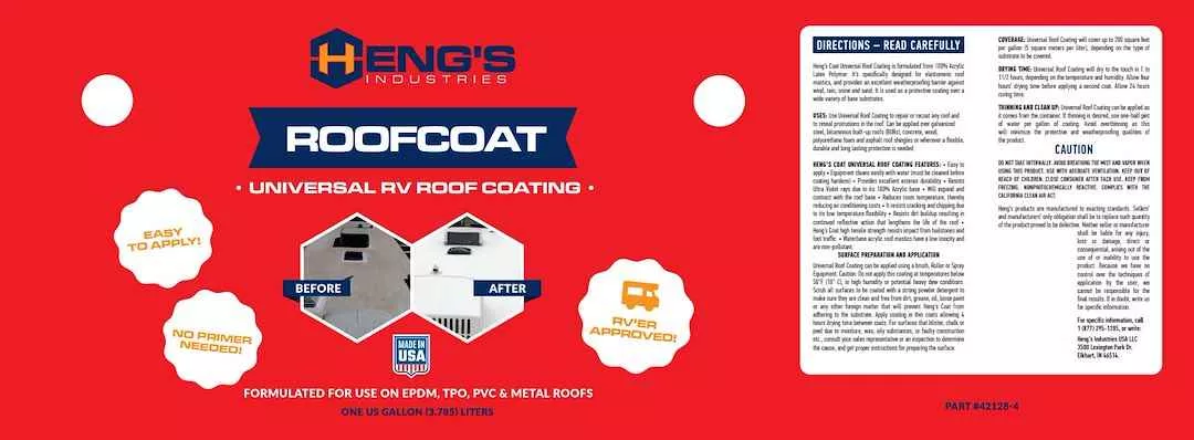 Heng's 42128-4 Roof Coating - 1 Gallon