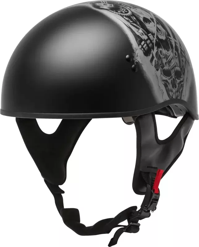 Hh 65 Half Helmet Tormentor Naked Matte Black/Silver Sm